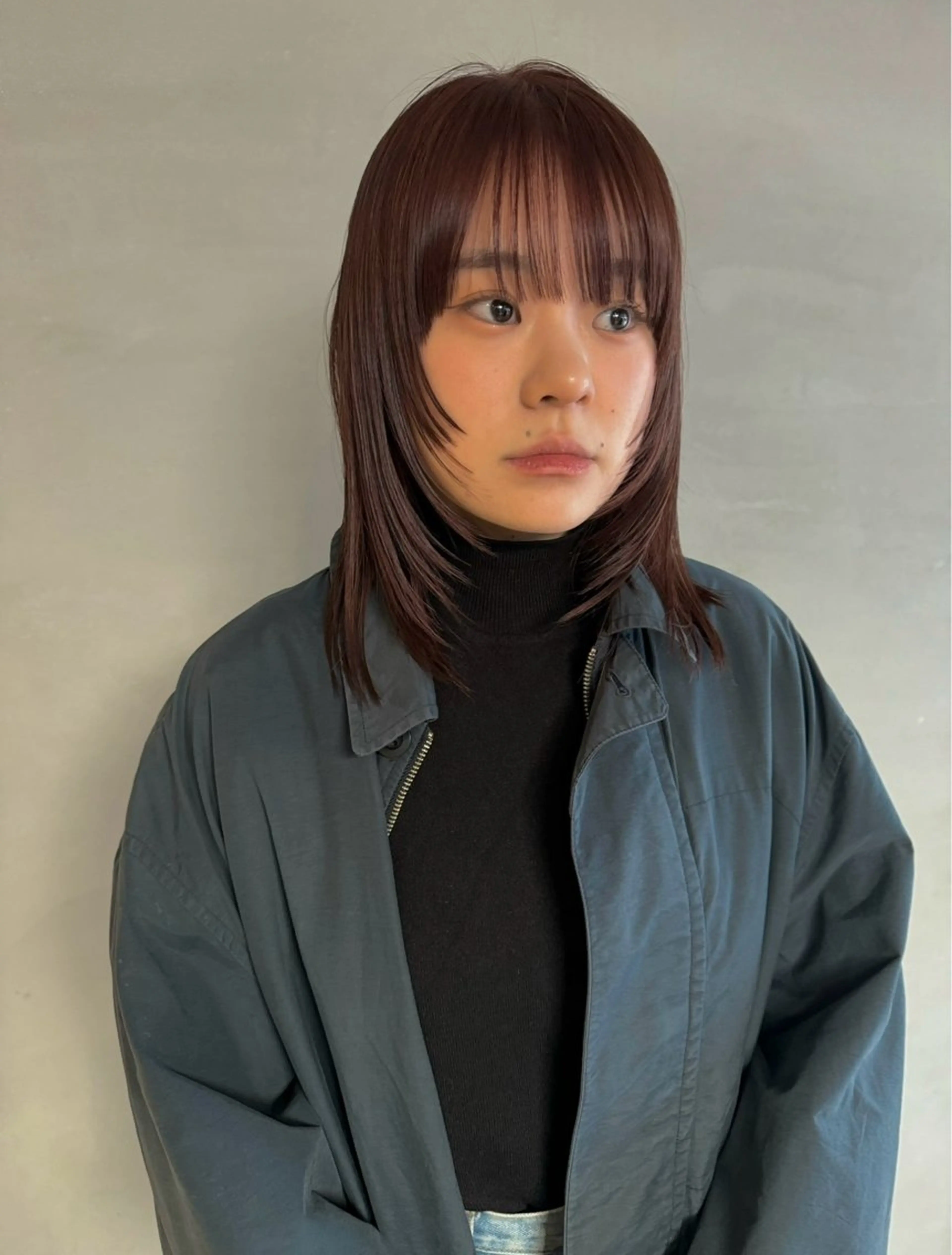 ミディアム カラー ベージュカラー ピンクカラー ピンクベージュ レイヤーカット ウルフカット カット ヘアカラー トリートメント 🧼柴田 健太郎🧼のヘアスタイル