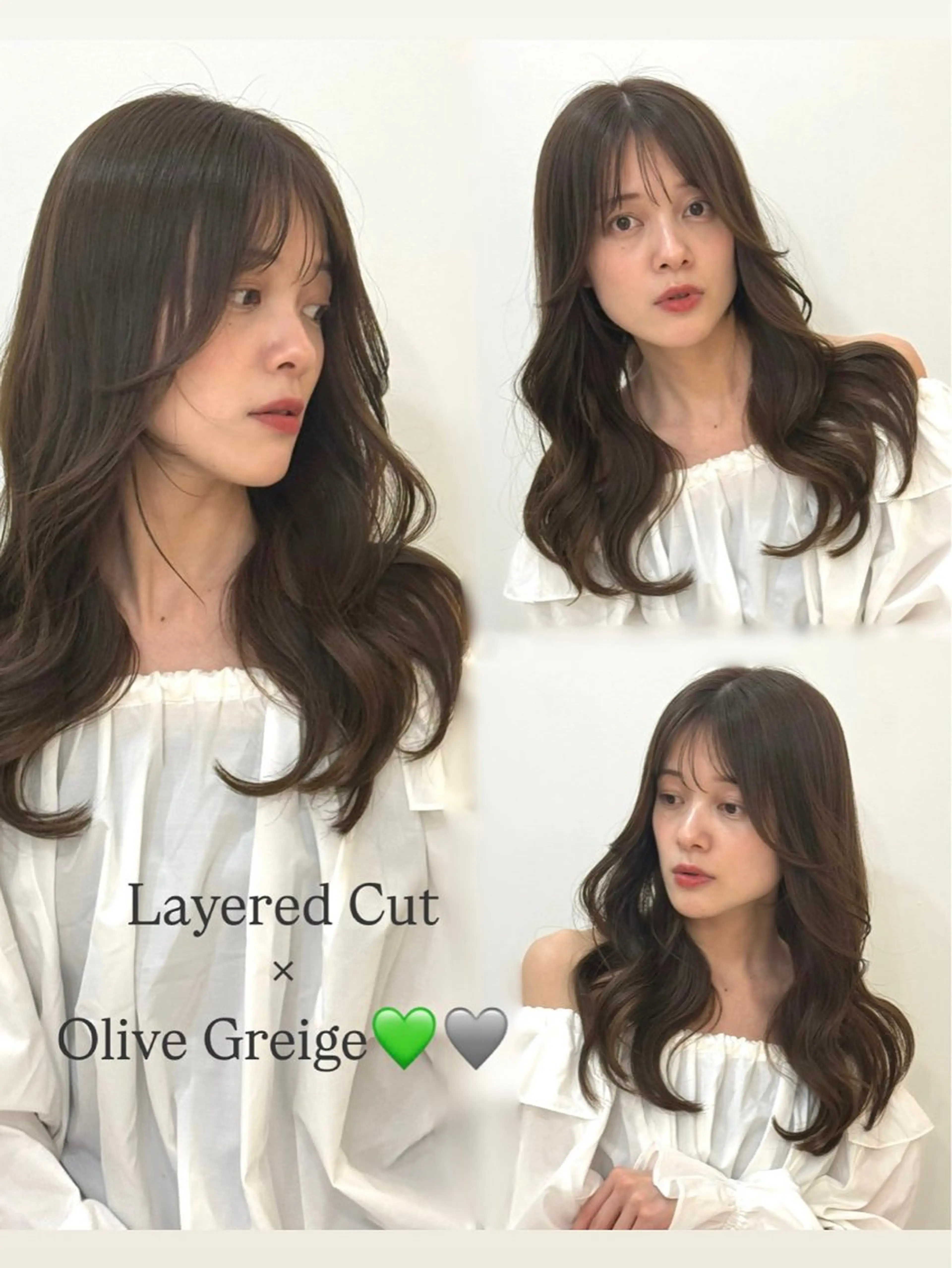 ロング 顔周りカット レイヤーカット カット ヘアカラー トリートメント 藤本 都のヘアスタイル