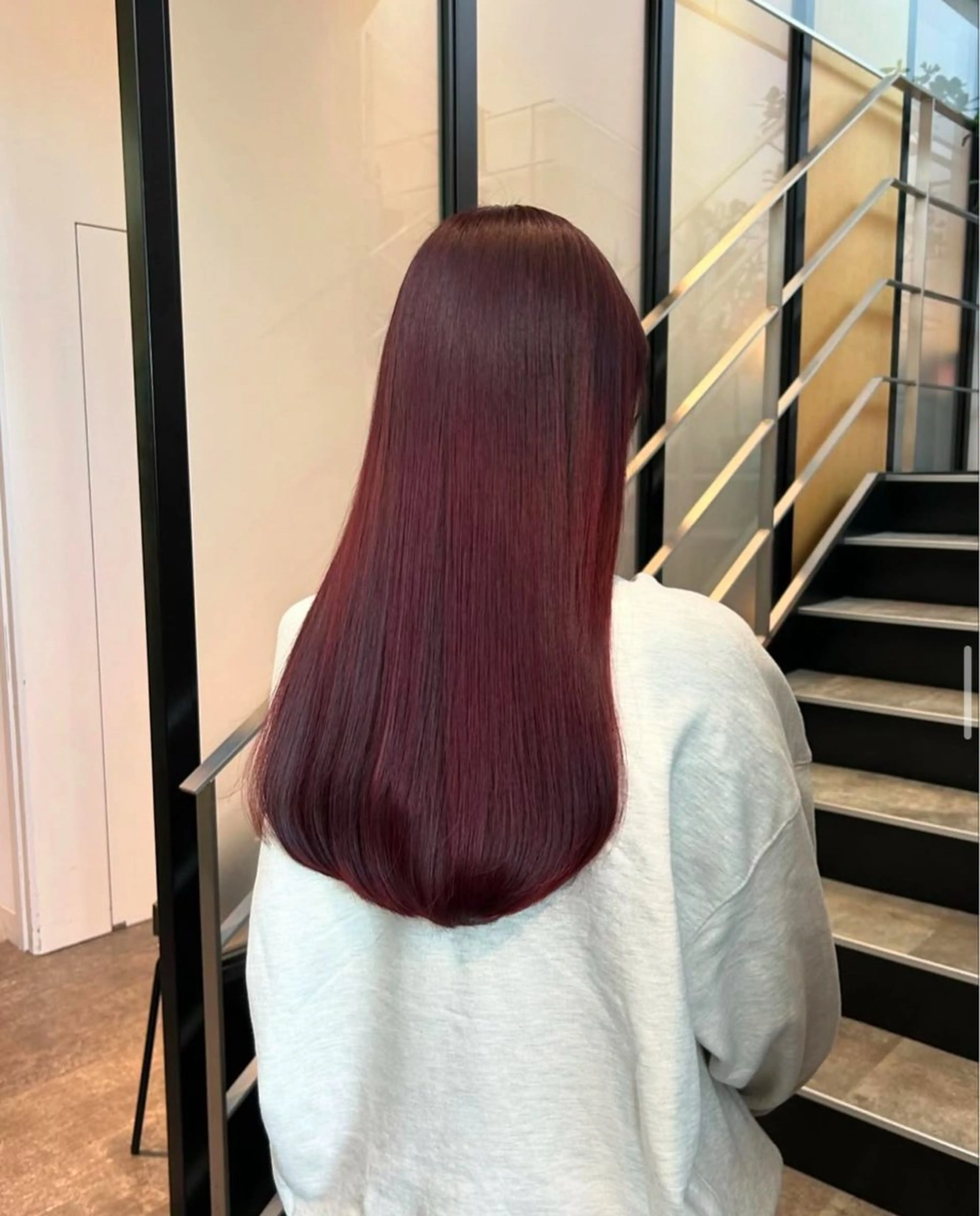 ロング カラー パーマ ヘアアレンジ キッズ ボルドーカラー ストレートパーマ カット ヘアカラー stylist 🎀 kanaのその他イメージ