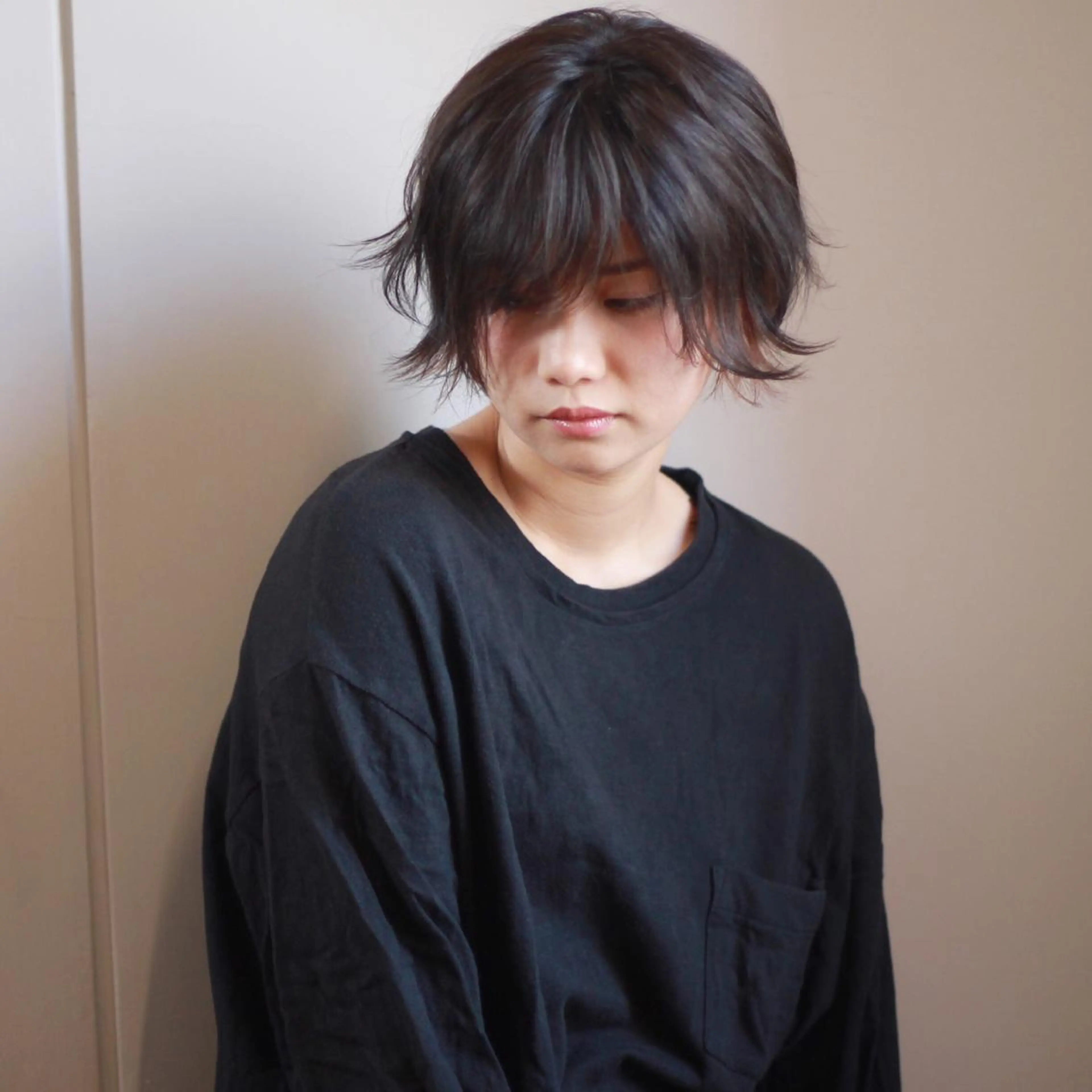 ショート カラー 薬院:今泉/上川美幸 ボブ/顔周りレイヤーのヘアスタイル