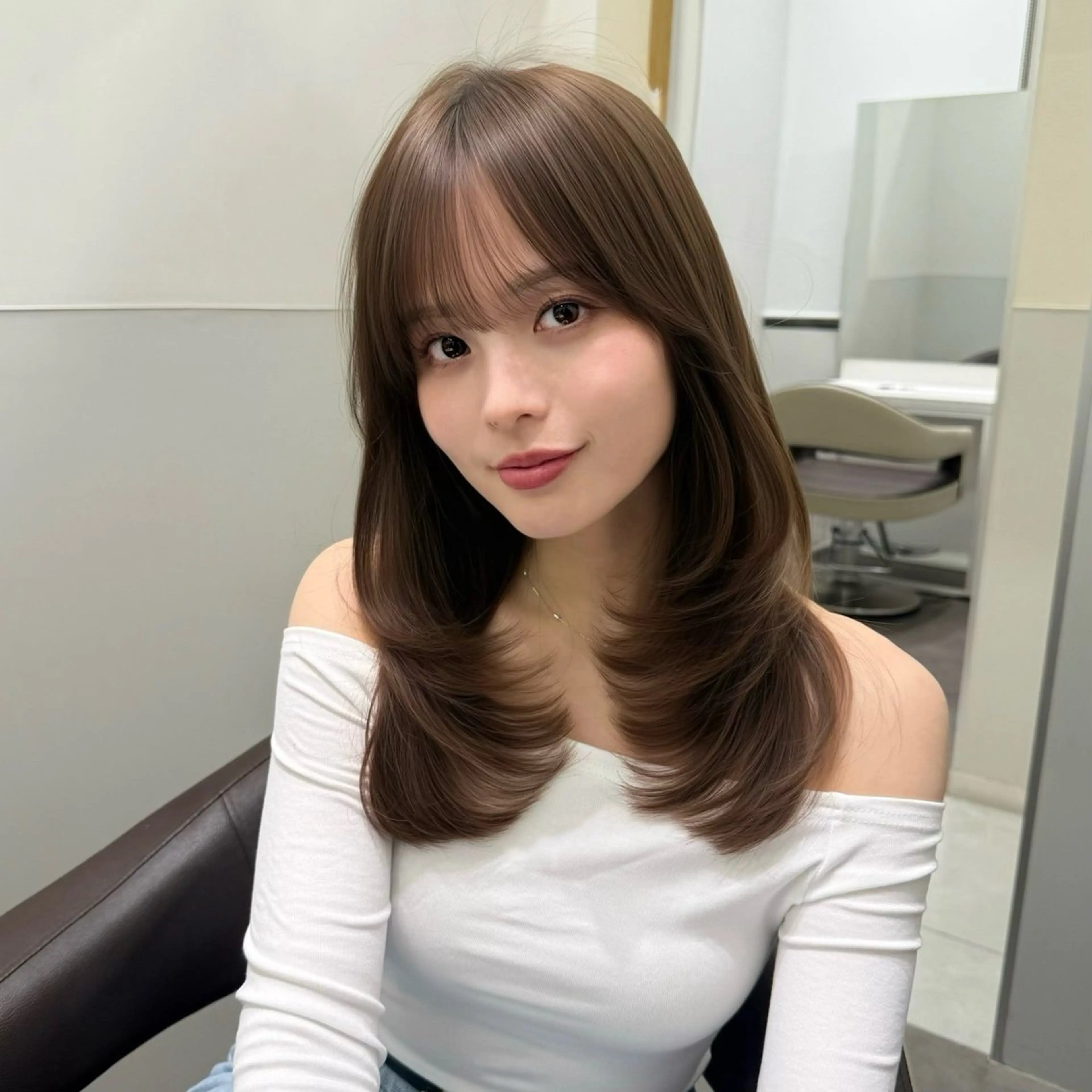 ミディアム カット ヘアカラー トリートメント SALOWIN銀座六丁目店所属・️🫧レイヤーカット 銀座/れいか️️🫧のヘアスタイル