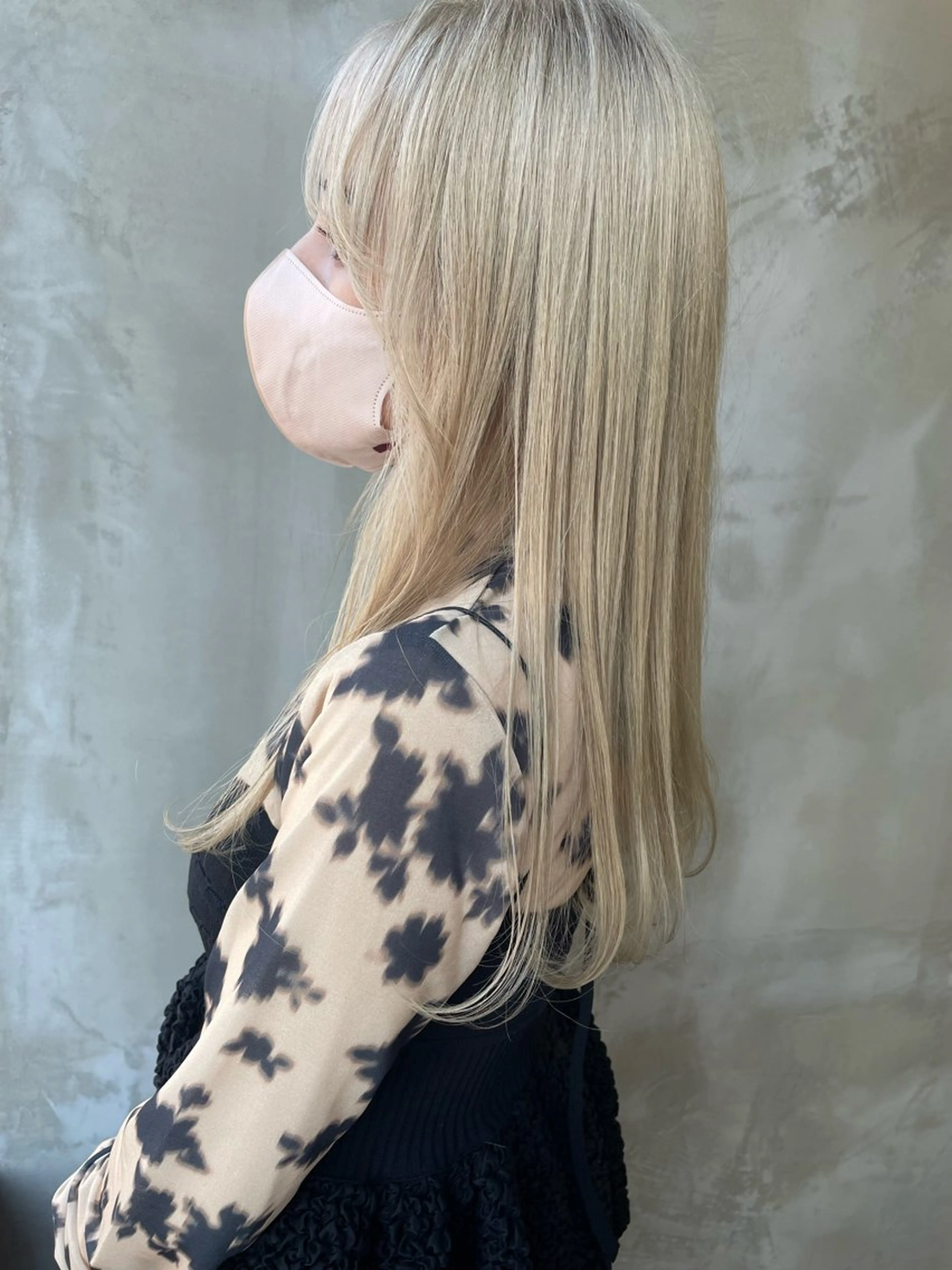 セミロング カラー ベージュカラー ホワイトベージュ カット ヘアカラー ショートカット/ボブ 水田のヘアスタイル