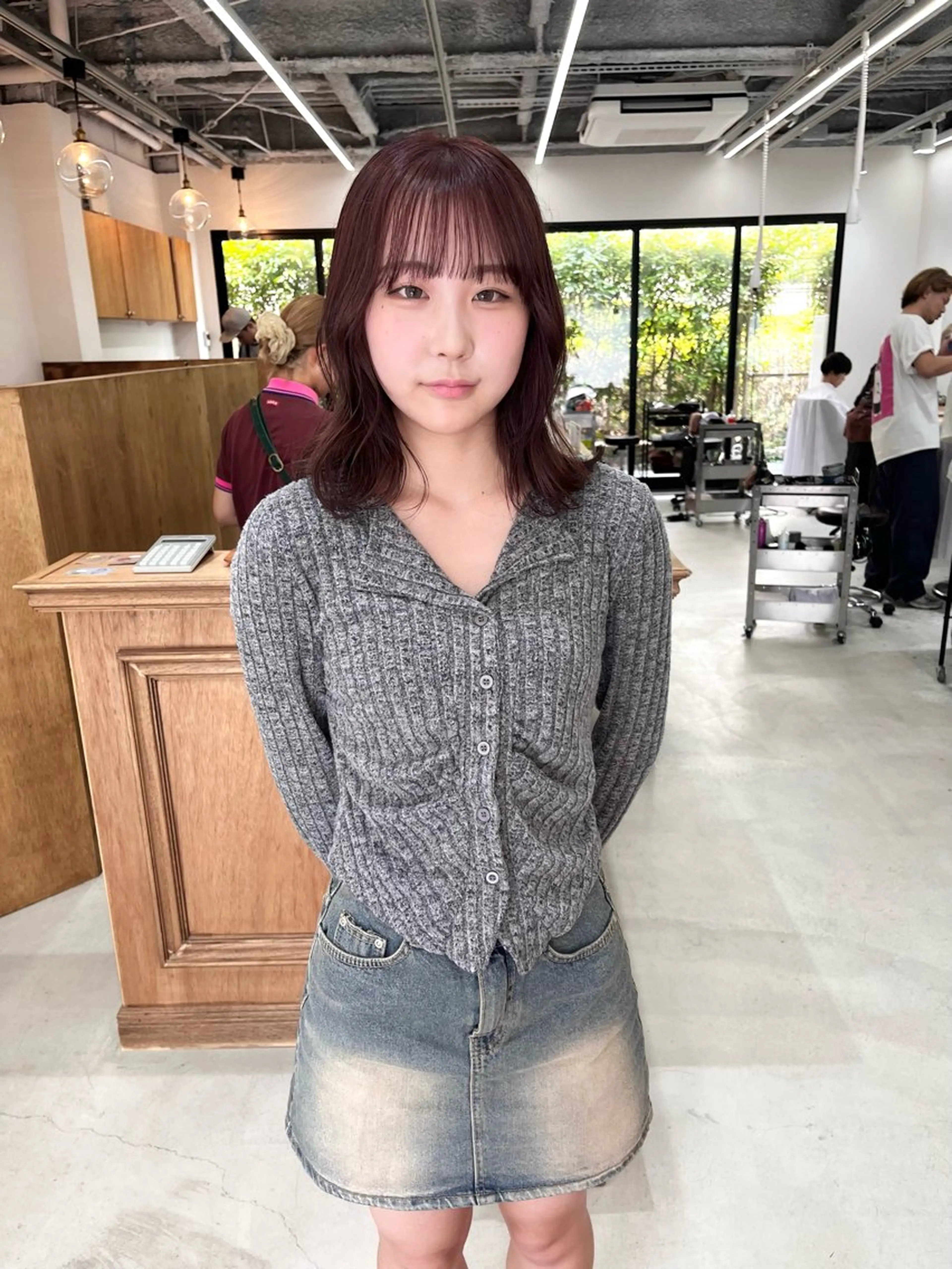 ミディアム カラー ヘアアレンジ ブリーチ ダブルカラー ブリーチなしカラー ena/ブリーチなし 透明感・レイヤー🎀のヘアスタイル