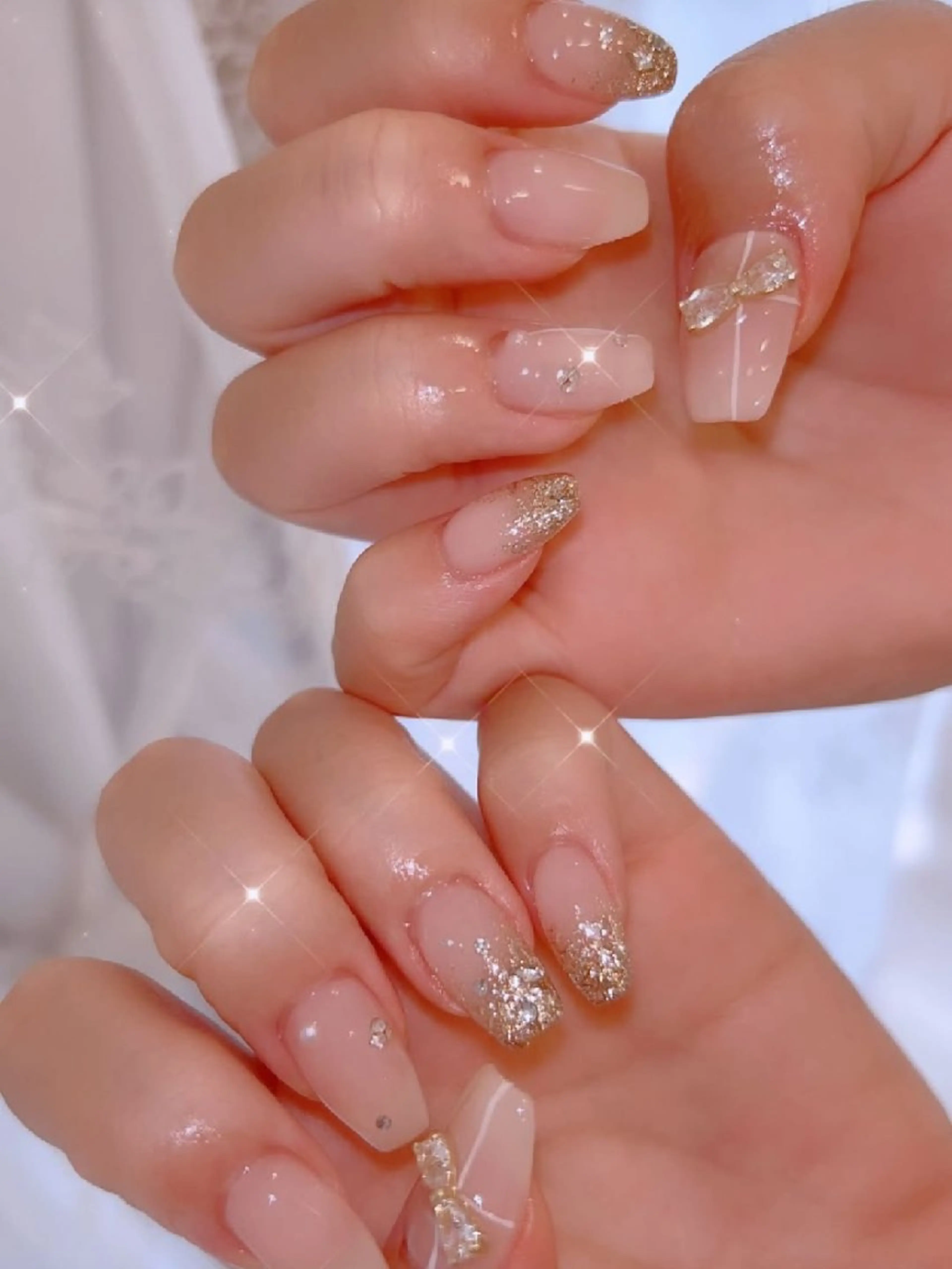 ネイル 長さ出し ジェルネイル 韓国ネイル マグネットネイル ニュアンスネイル I LOVE ME NAIL.｡.:*♡のネイルデザイン