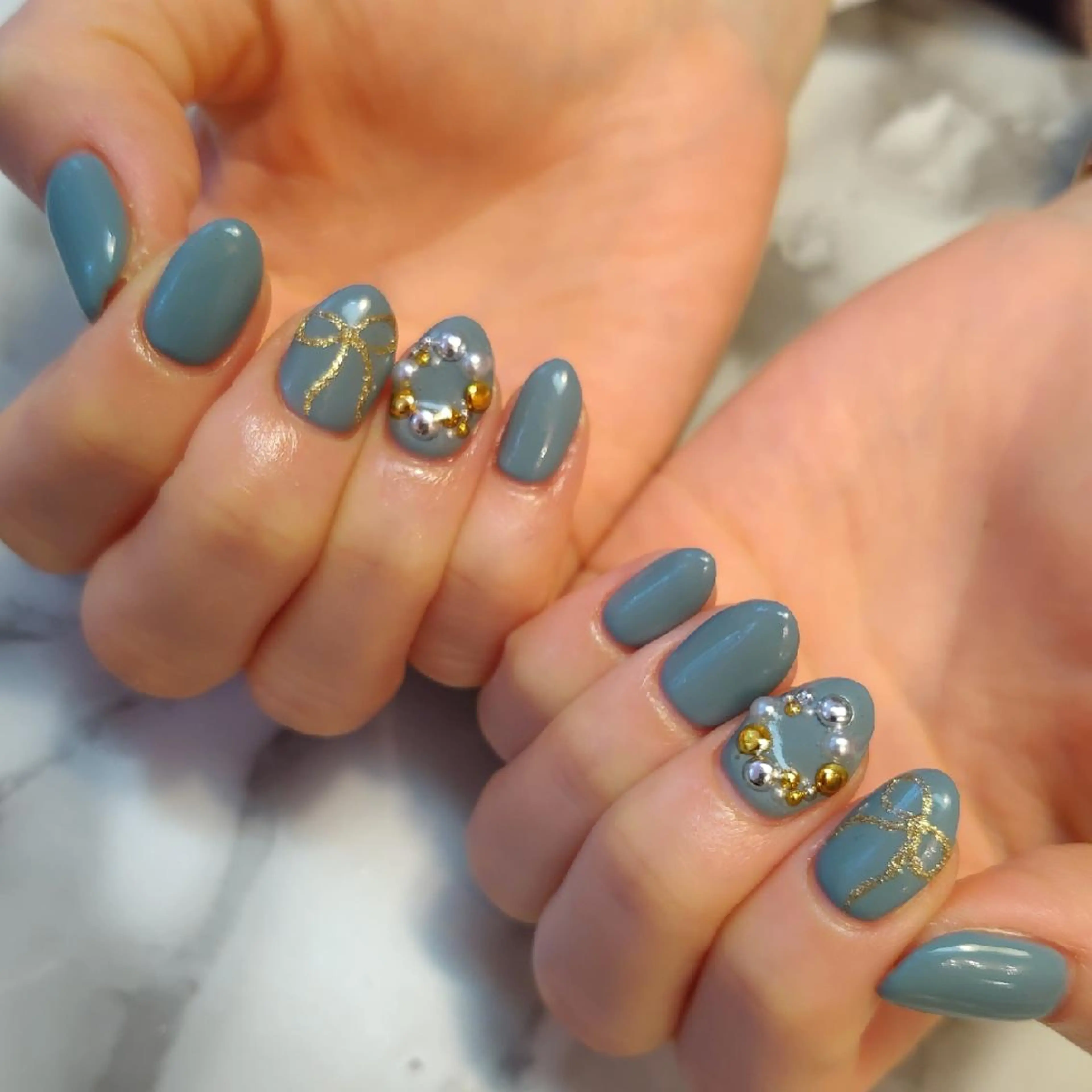 ネイル 冬ネイル クリスマス ジェヌインネイル 河内のネイルデザイン