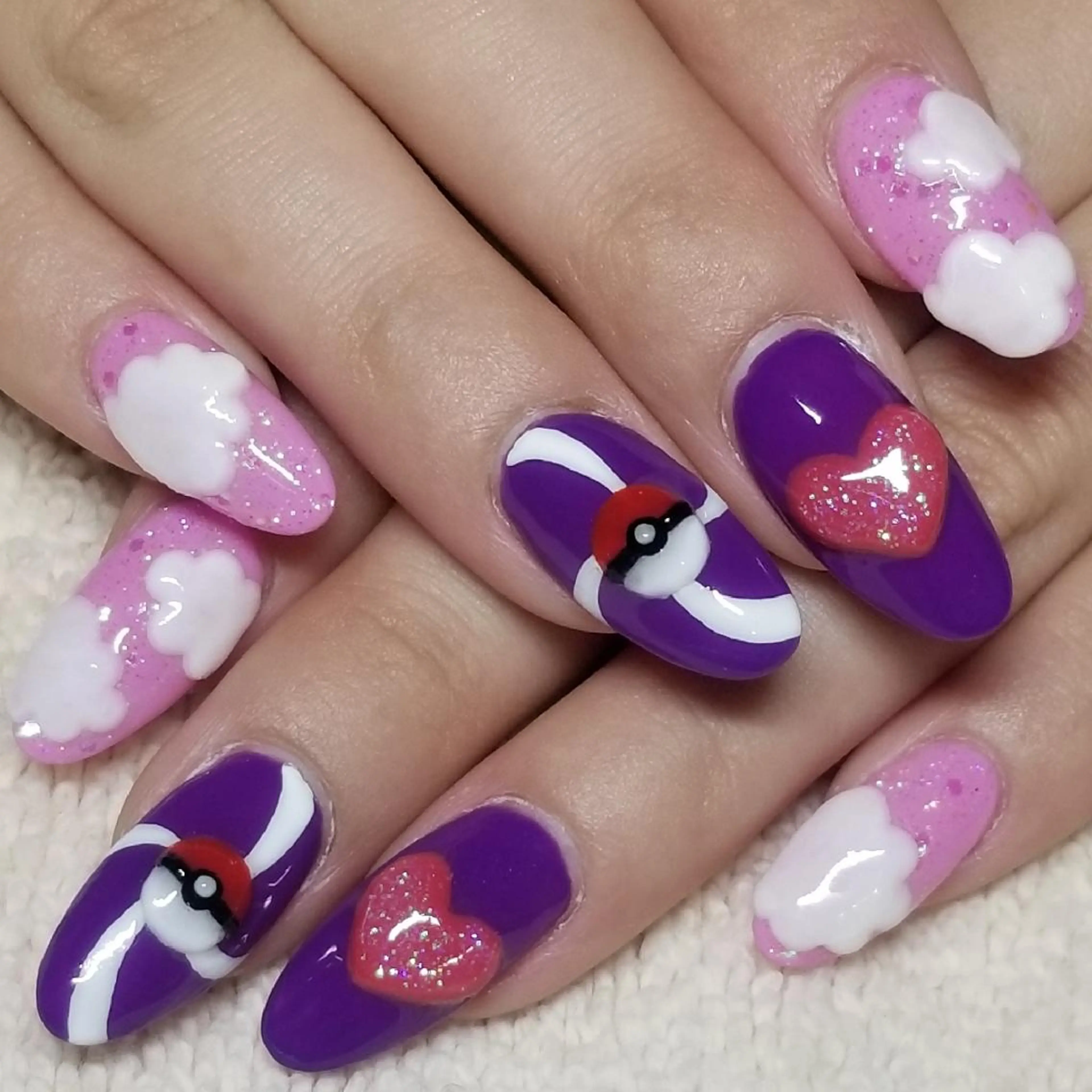 ネイル ピンク パープル ハンドネイル よしだ ひろきのネイルデザイン