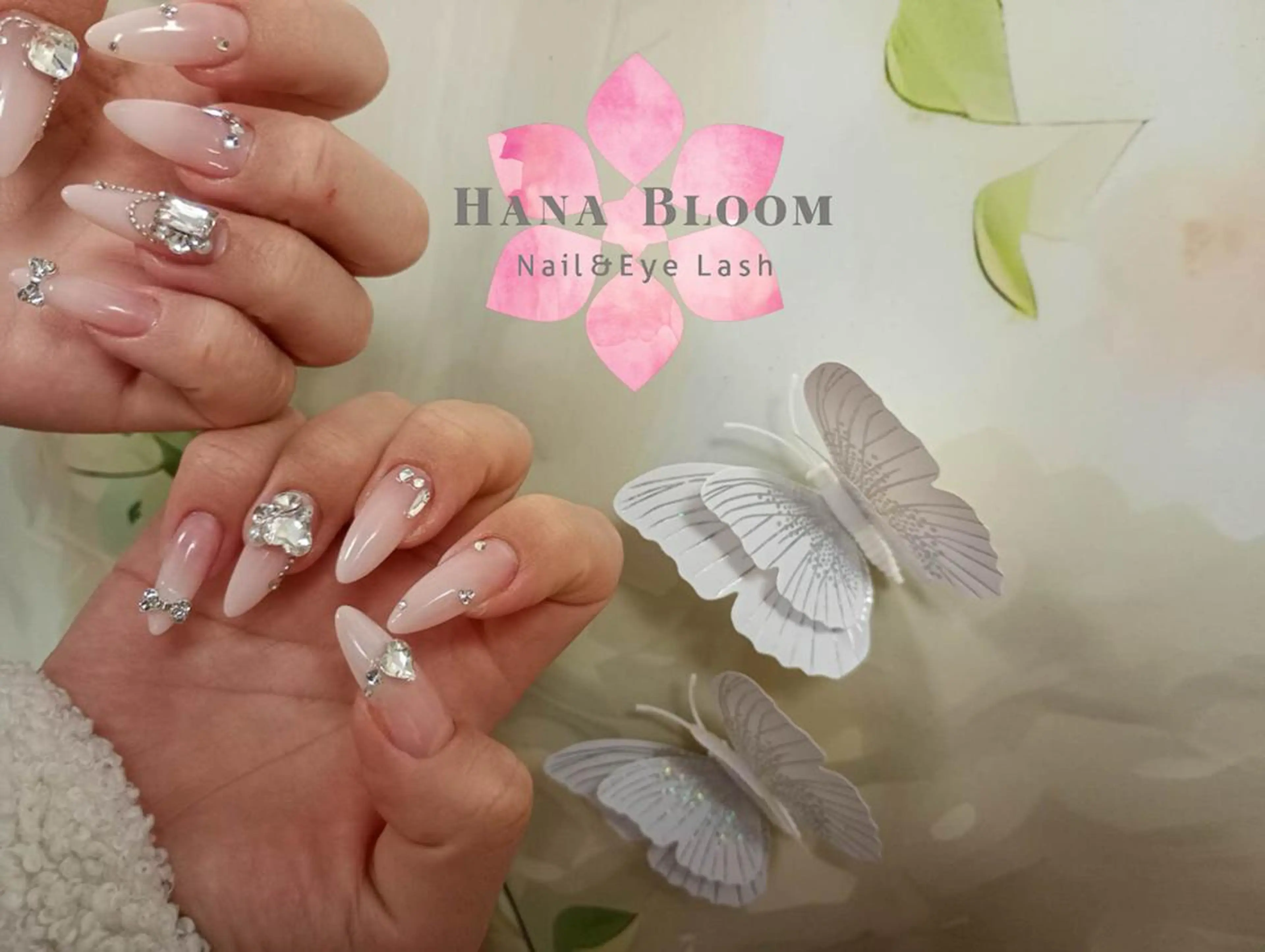 ネイル 長さ出し フレンチネイル ジェルネイル マグネットネイル ミラーネイル ハンドネイル ハンドケア Hana Bloom Nail Salonのネイルデザイン