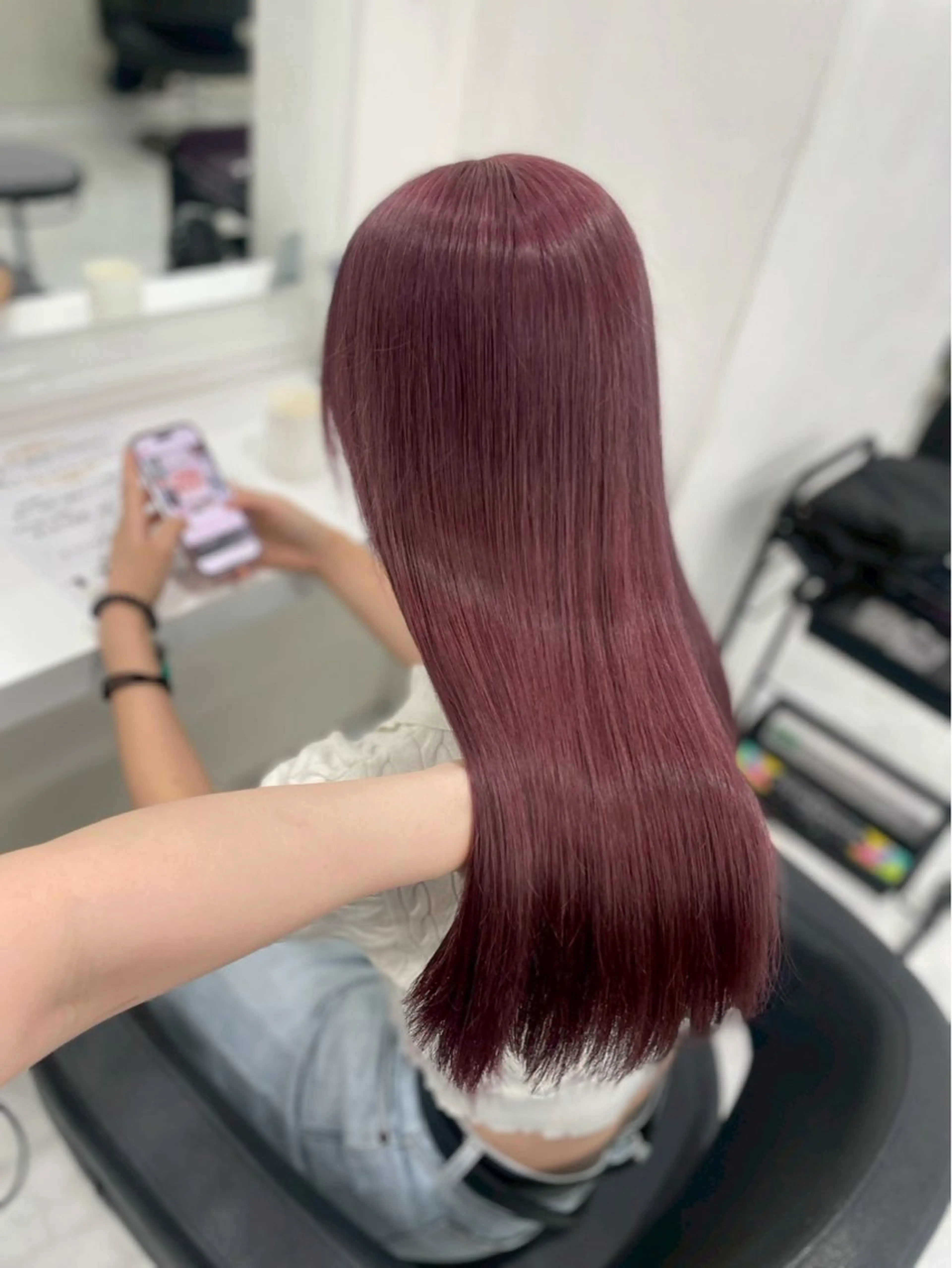 ロング カラー ヘアアレンジ ヘアカラー トリートメント 暖色・髪質改善🍒 吉武杏莉のヘアスタイル