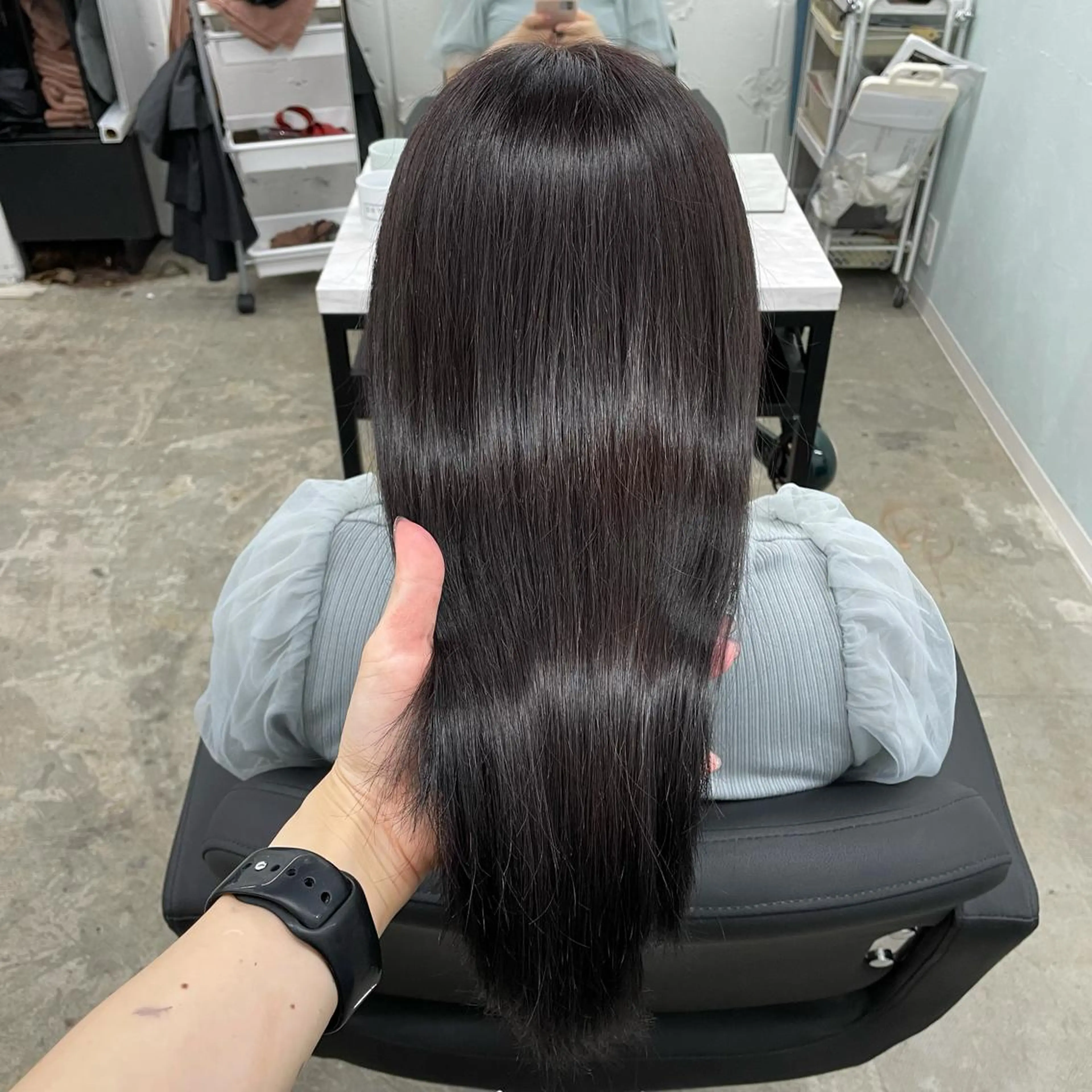 ロング カラー シールエクステ バレイヤージュ ミストバング ダブルカラー  フェイスフレーミング ヘアカラー トリートメント ヘッドスパ 🧡艶髪ちゅるん髪 🫧🧡YUKI❄️のヘアスタイル