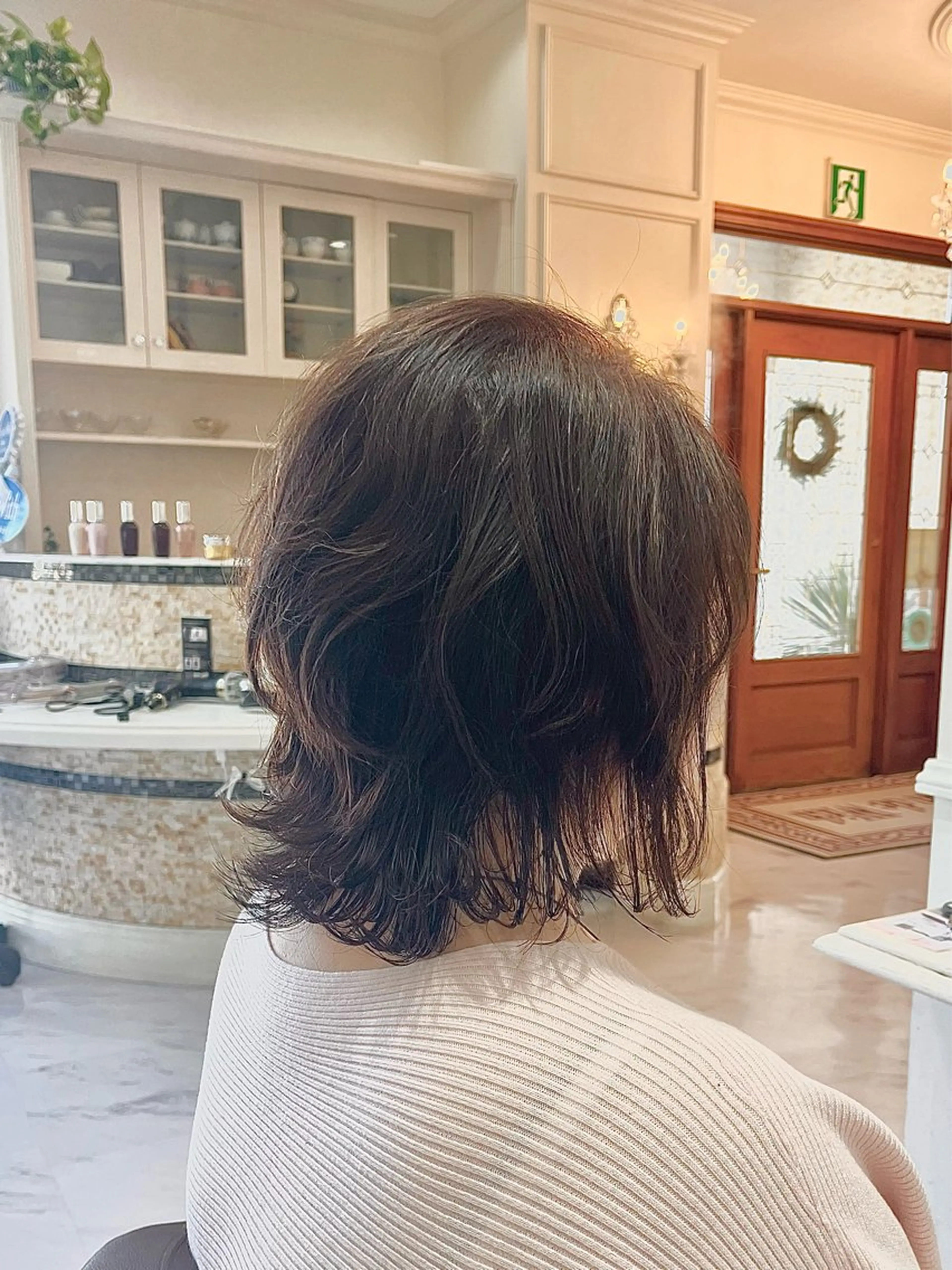 ミディアム ミディアムレイヤー ピンクブラウン レイヤーカット 外ハネヘア カット ヘアカラー トリートメント くりやま ゆうかのヘアスタイル