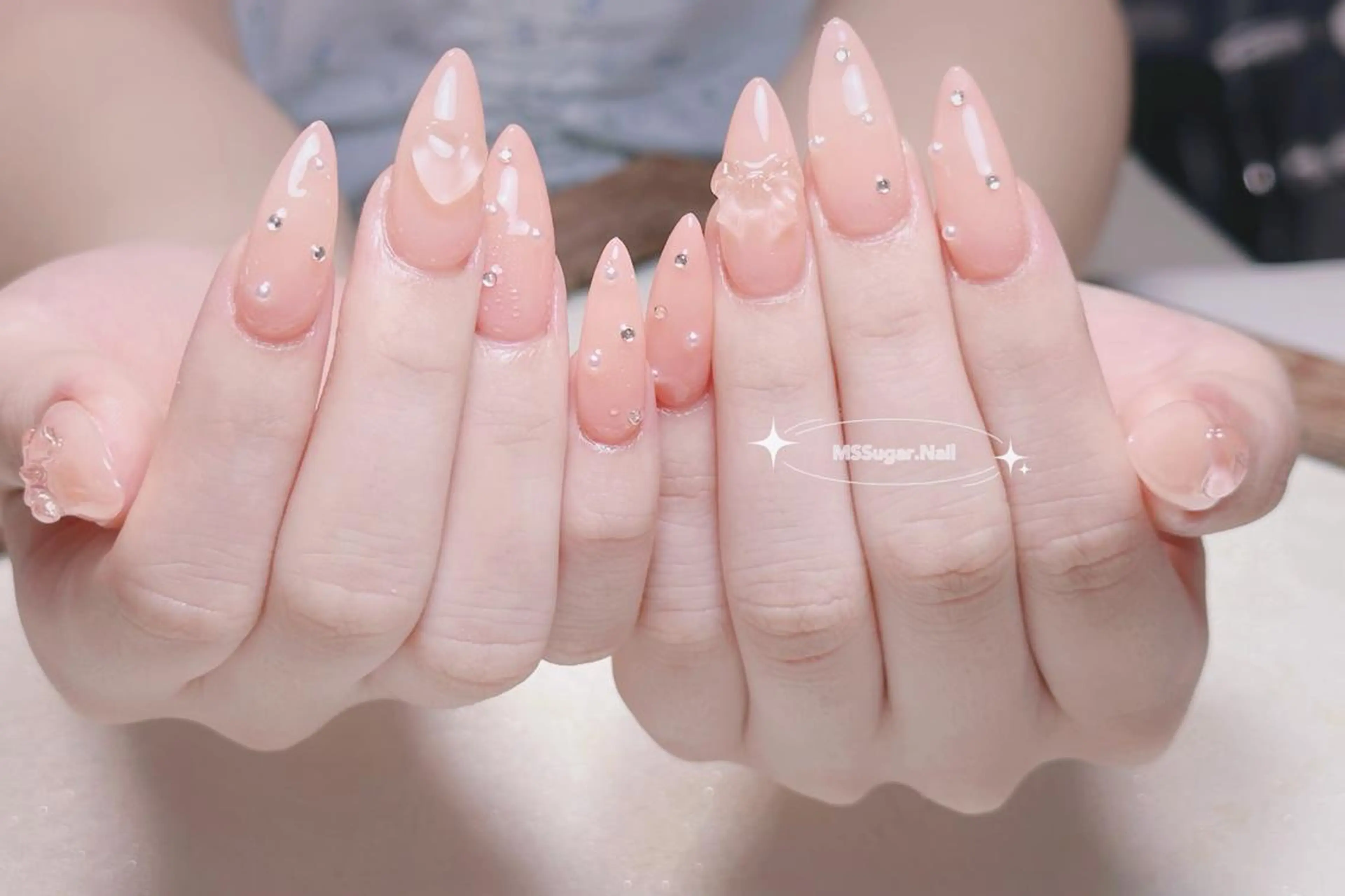 ネイル ロングネイル スカルプネイル ネイルチップ ワンホンネイル MSSugar Nailのネイルデザイン