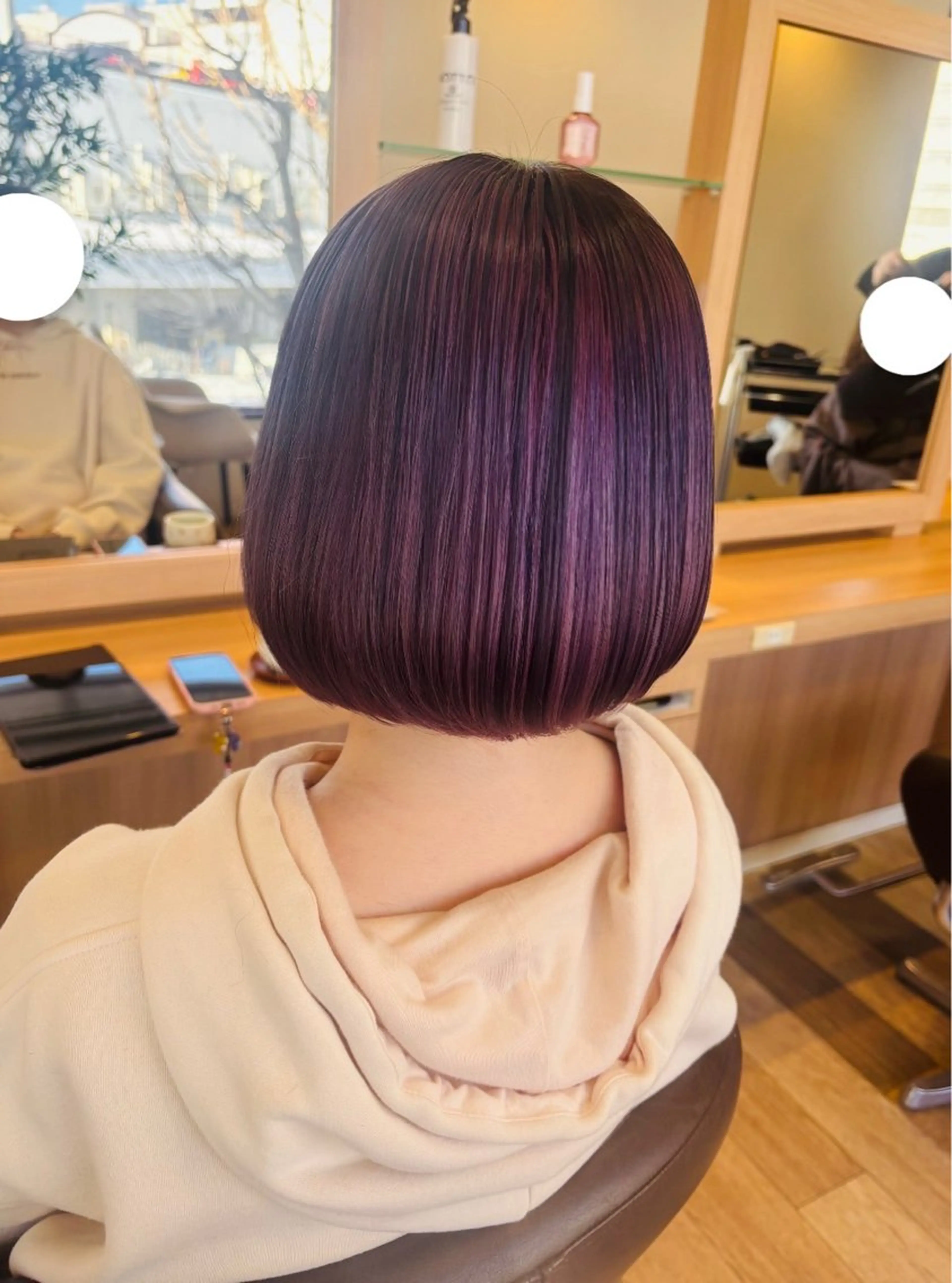 ミディアム カラー 黒髪 ピンクカラー ピンクパープル パープルカラー ボブ Dali 若松　朋美のその他イメージ