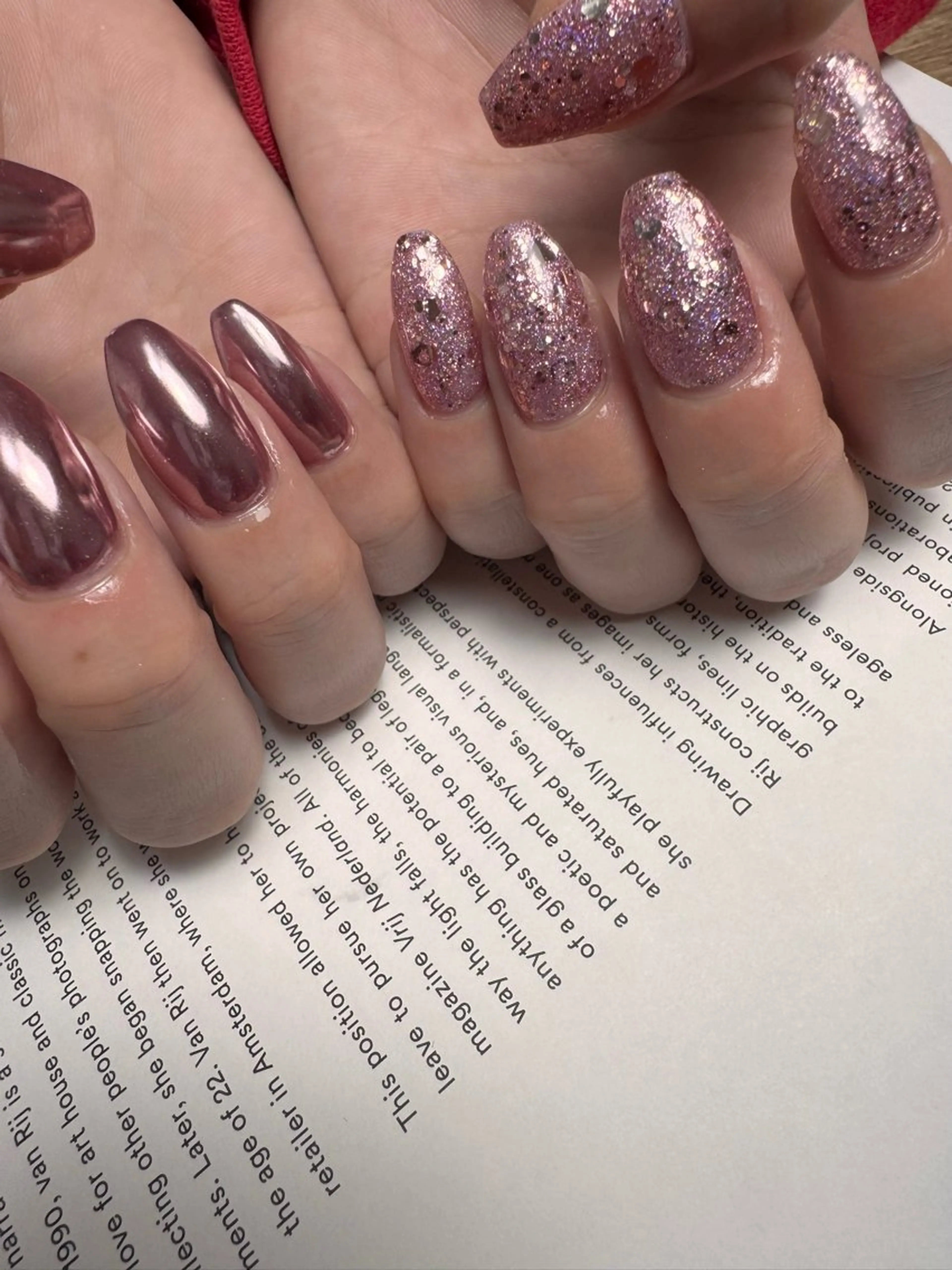 ネイル ラメ(グリッター) ミラーネイル ハンドネイル 白日-hakubi nail-のネイルデザイン