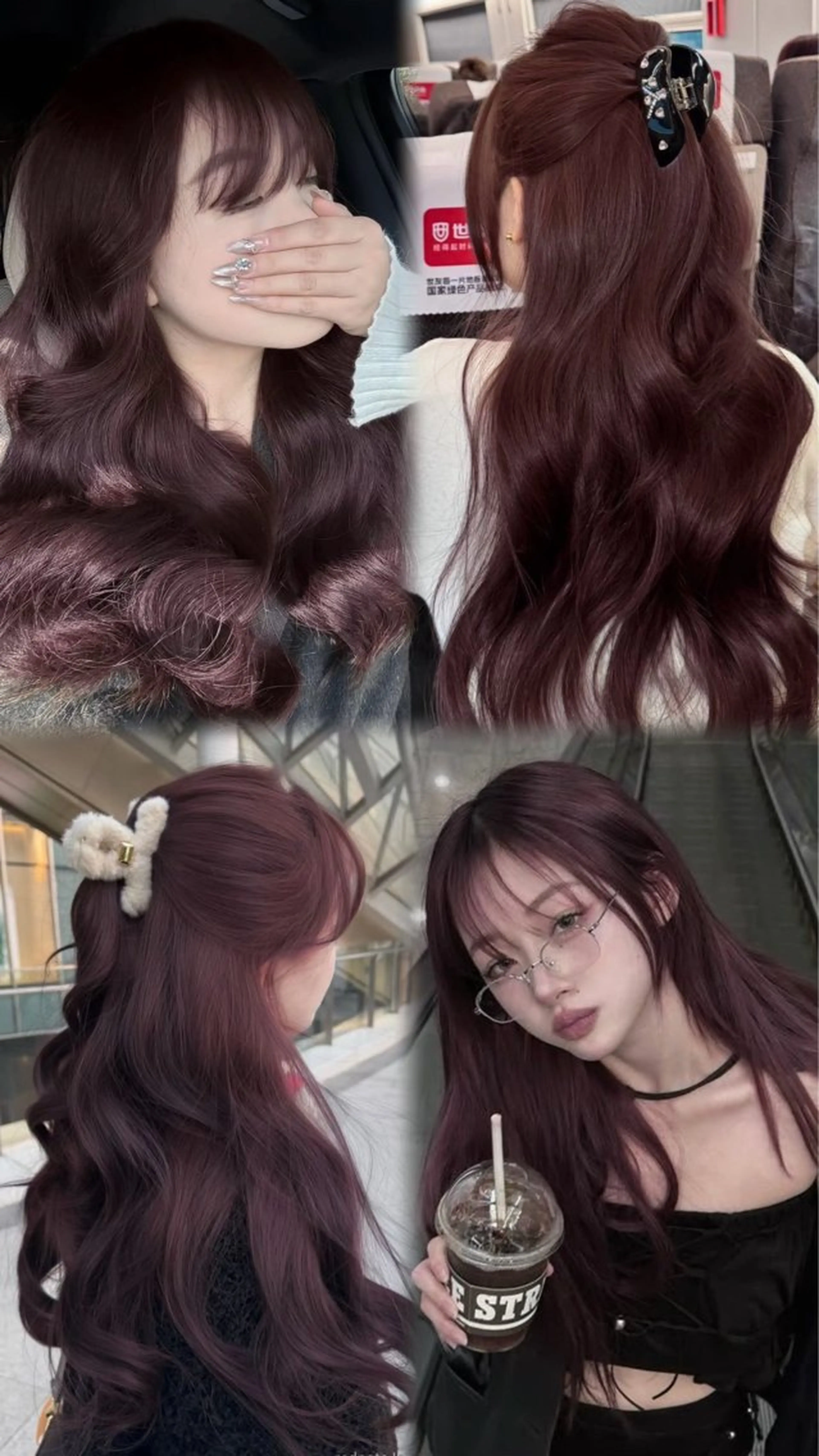 ロング カラー ヘアカラー トリートメント ヘッドスパ 韓国風艶髪🎀 暖色カラー🤍のヘアスタイル