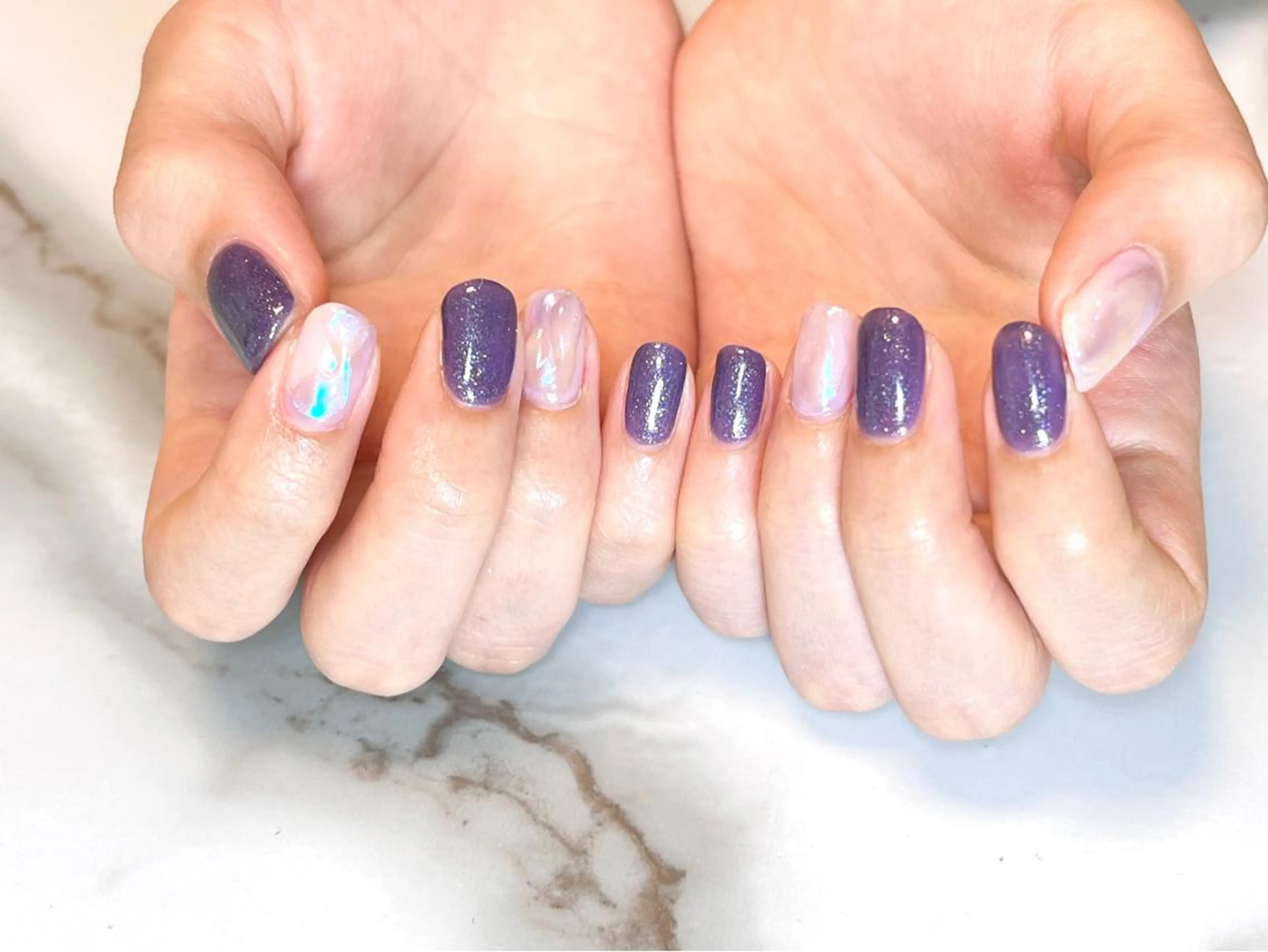 ネイル アートネイル オーロラネイル フレンチネイル ジェルネイル マグネットネイル ネイリスト シンのネイルデザイン