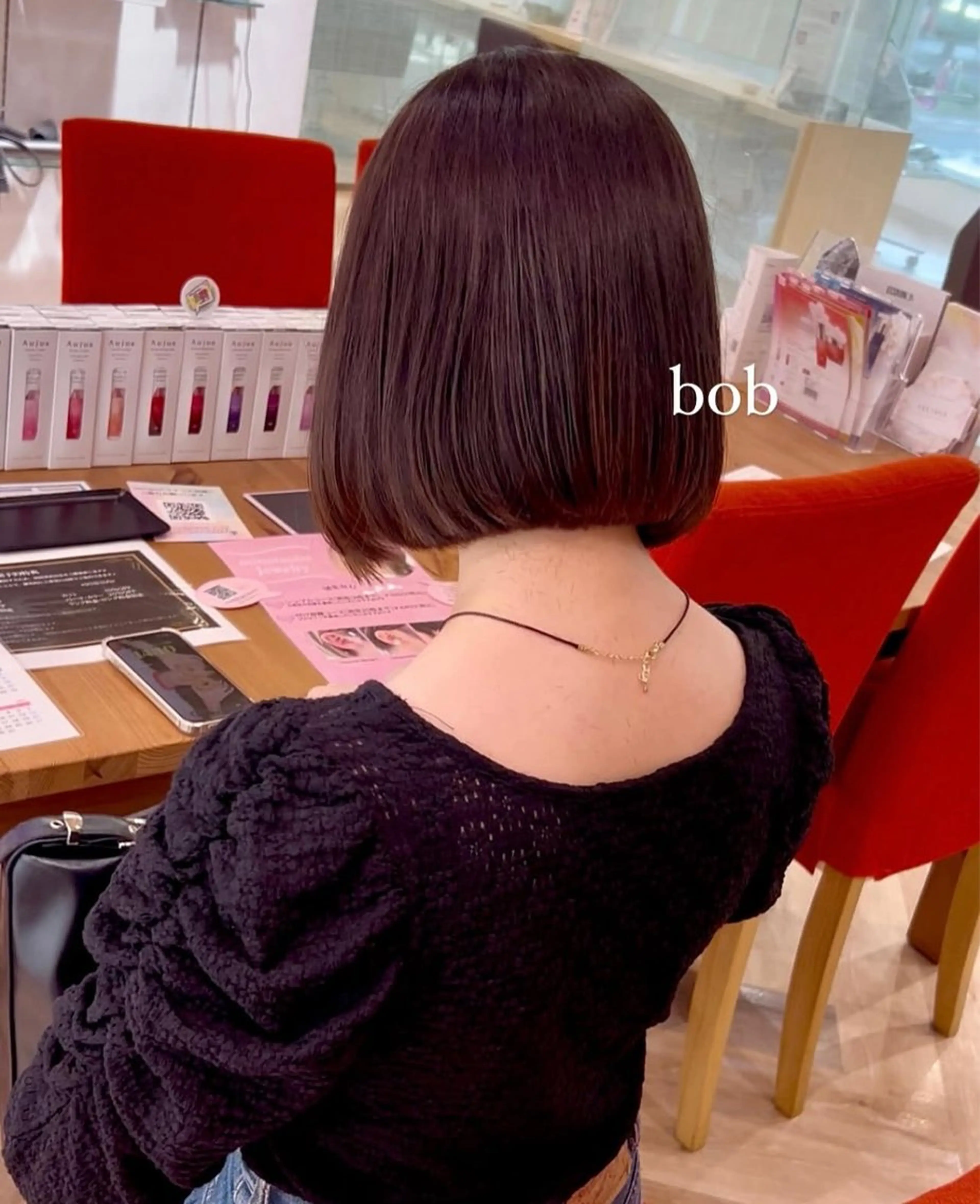 ショート ボブ カット ヘアカラー 加納千華 /ボブ/ぱつっとボブのヘアスタイル