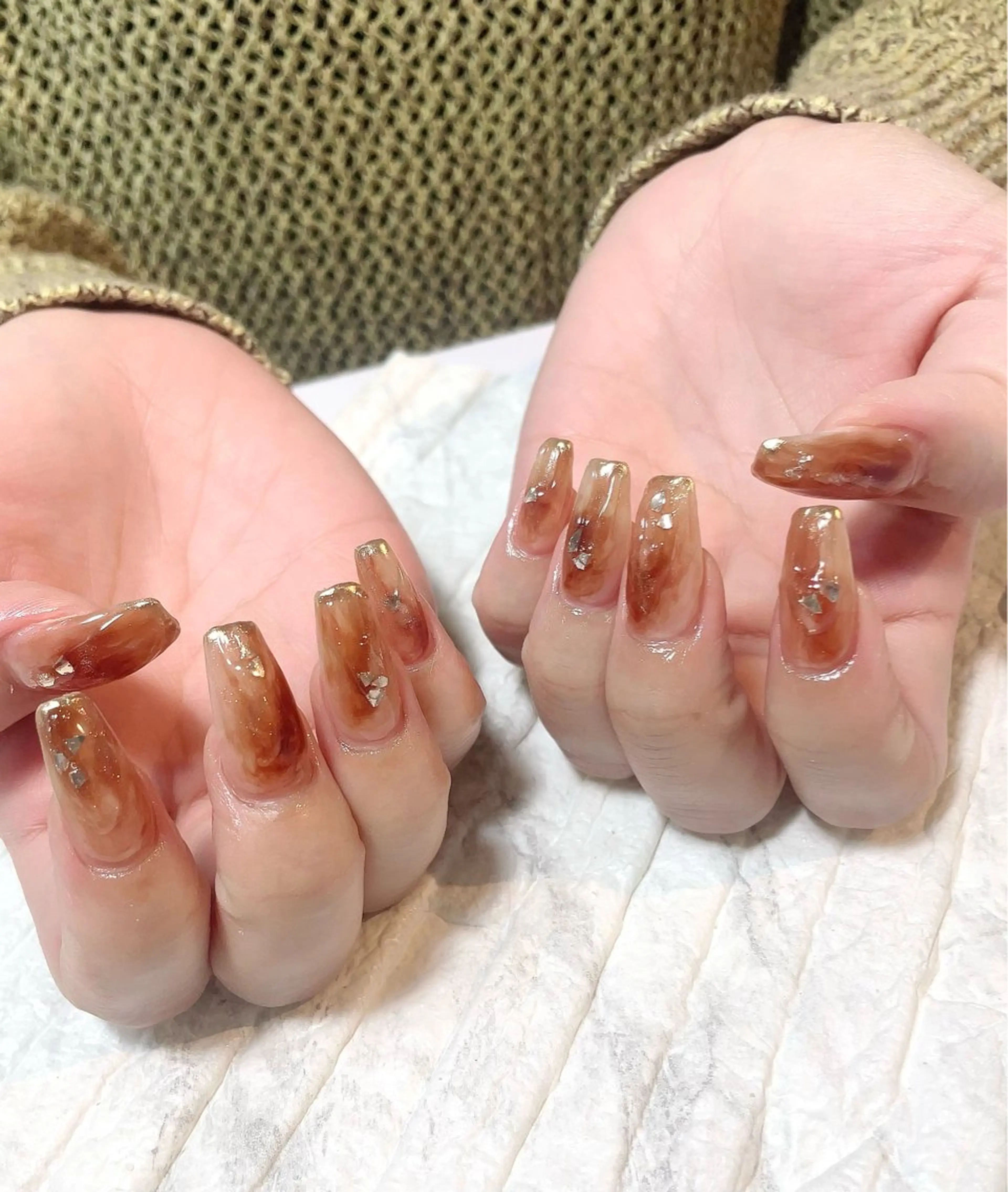 ネイル べっ甲ネイル yochi nailのネイルデザイン