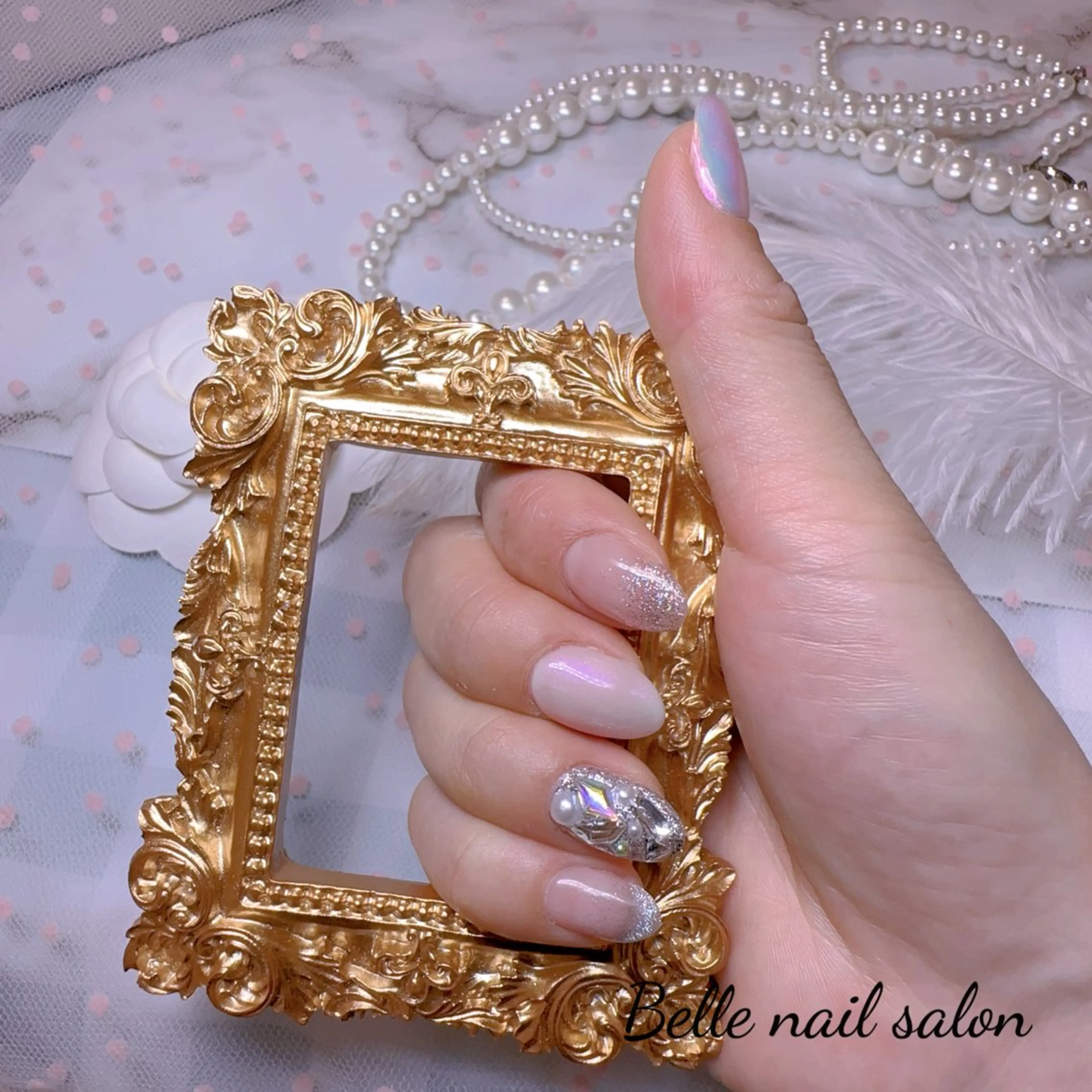 ネイル オーロラネイル フットネイル グラデーション 韓国ネイル ラメ(グリッター) Belle nail salon 新小岩のネイルデザイン