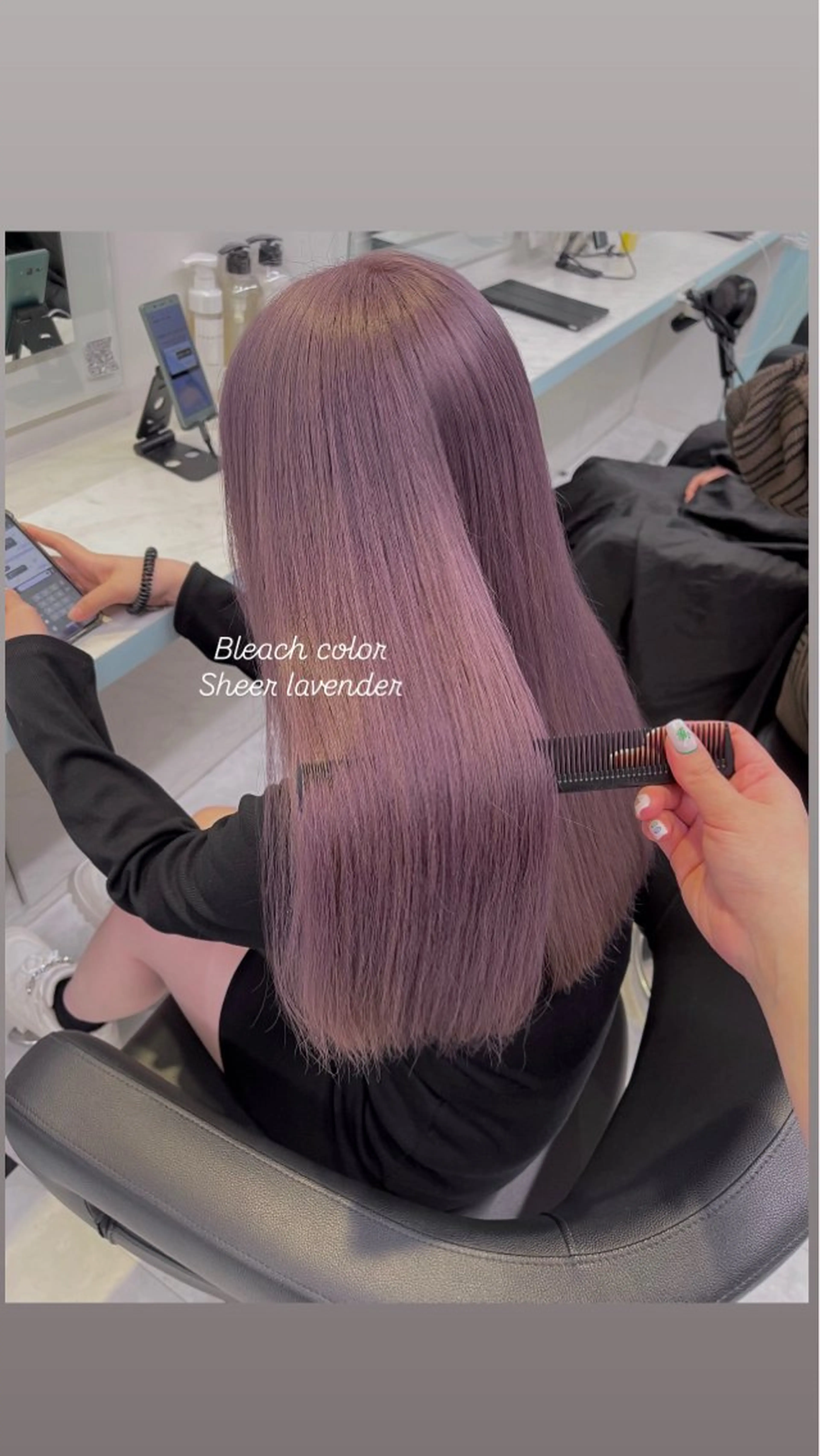 セミロング カラー ヘアカラー 🤍💕ブリーチカラ ーAyaka💕🤍のヘアスタイル