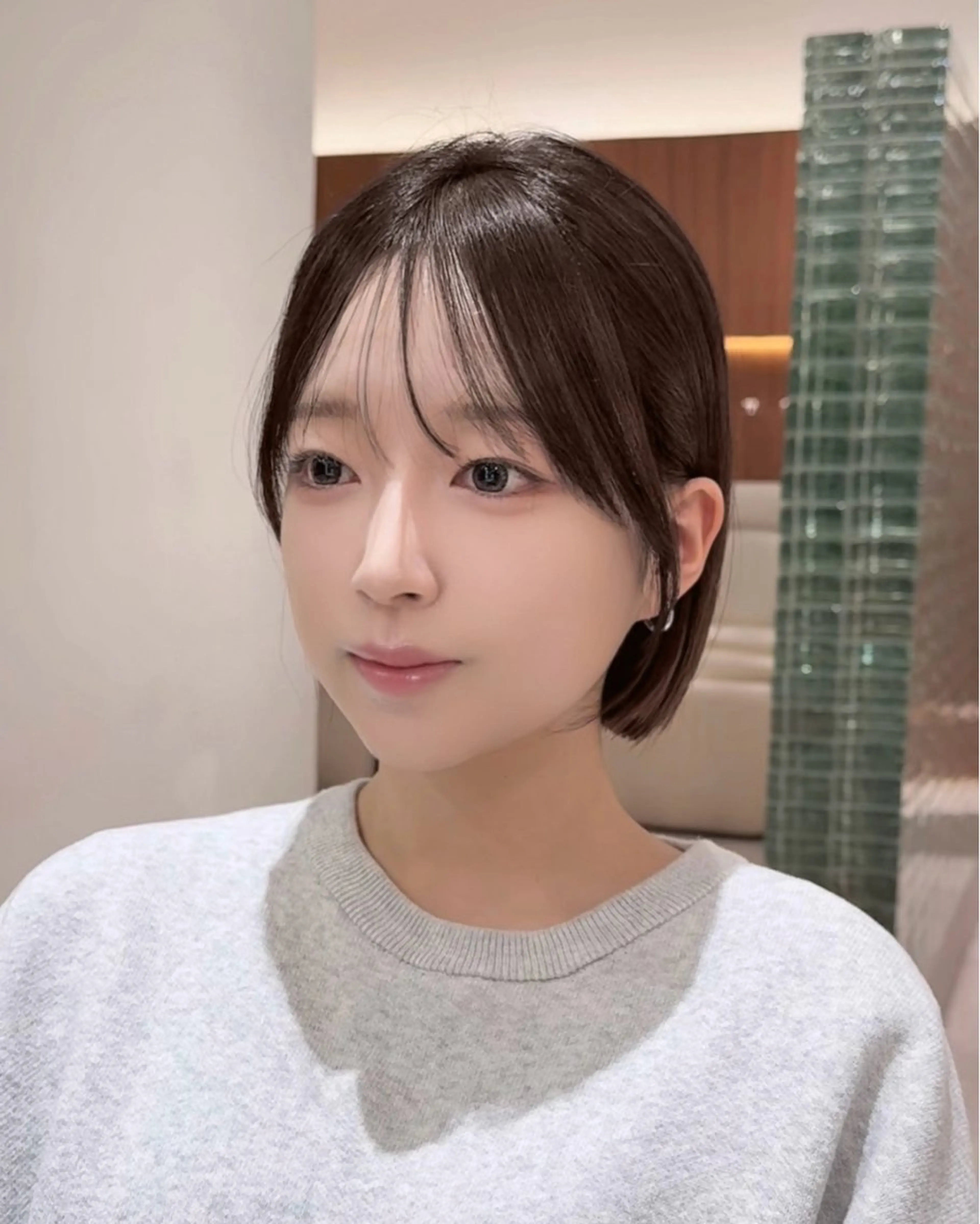 ミディアム カラー パーマ 切りっぱなしボブ ショートボブ ボブレイヤー 透明感カラー ボブ カット ヘアカラー 縮毛矯正 トリートメント 田中航平/渋谷ボブ/ レイヤーボブのヘアスタイル