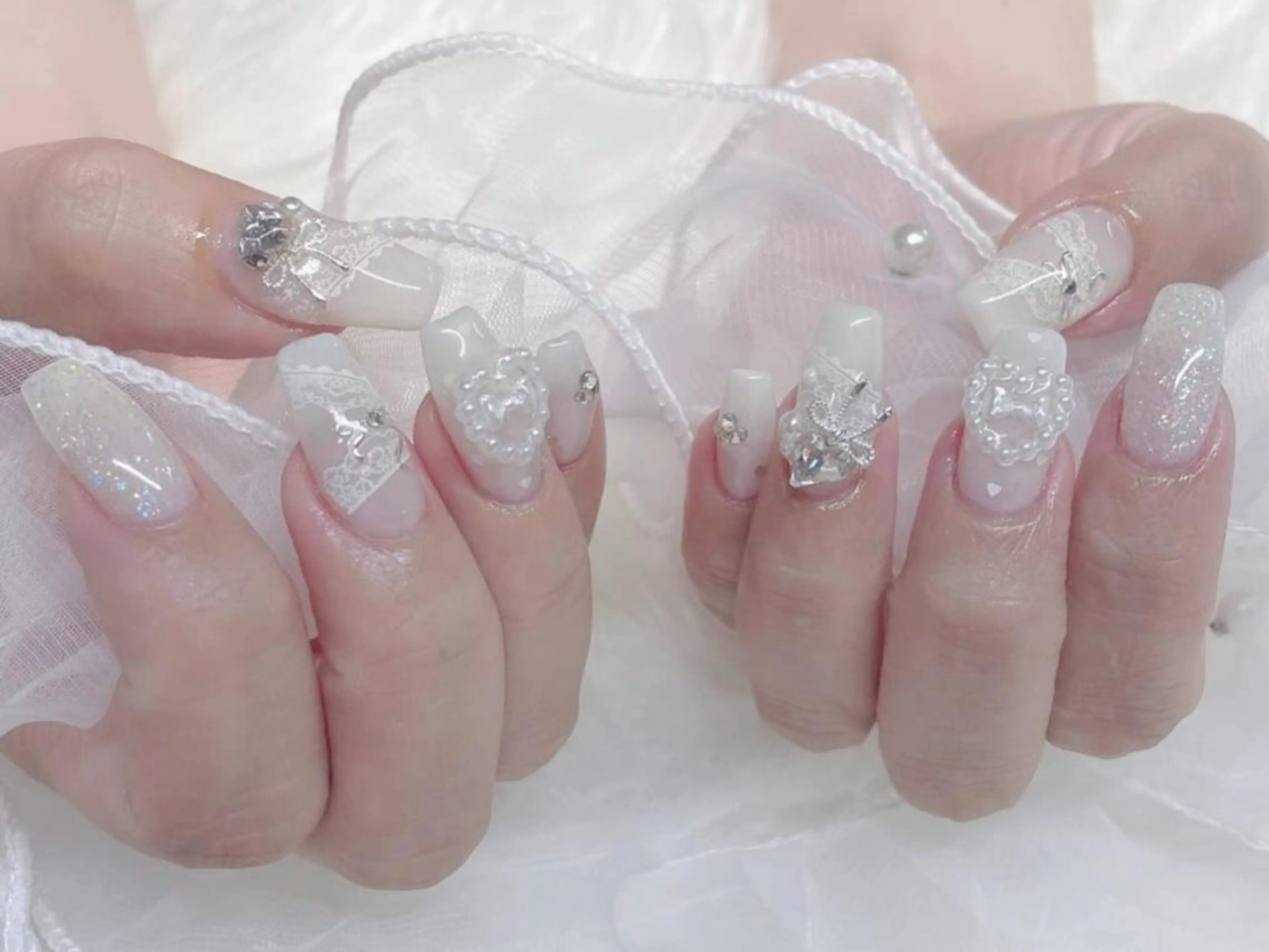 ネイル ハンドネイル ミルキーウェイ☁韓国 デザイン/フィルインのネイルデザイン