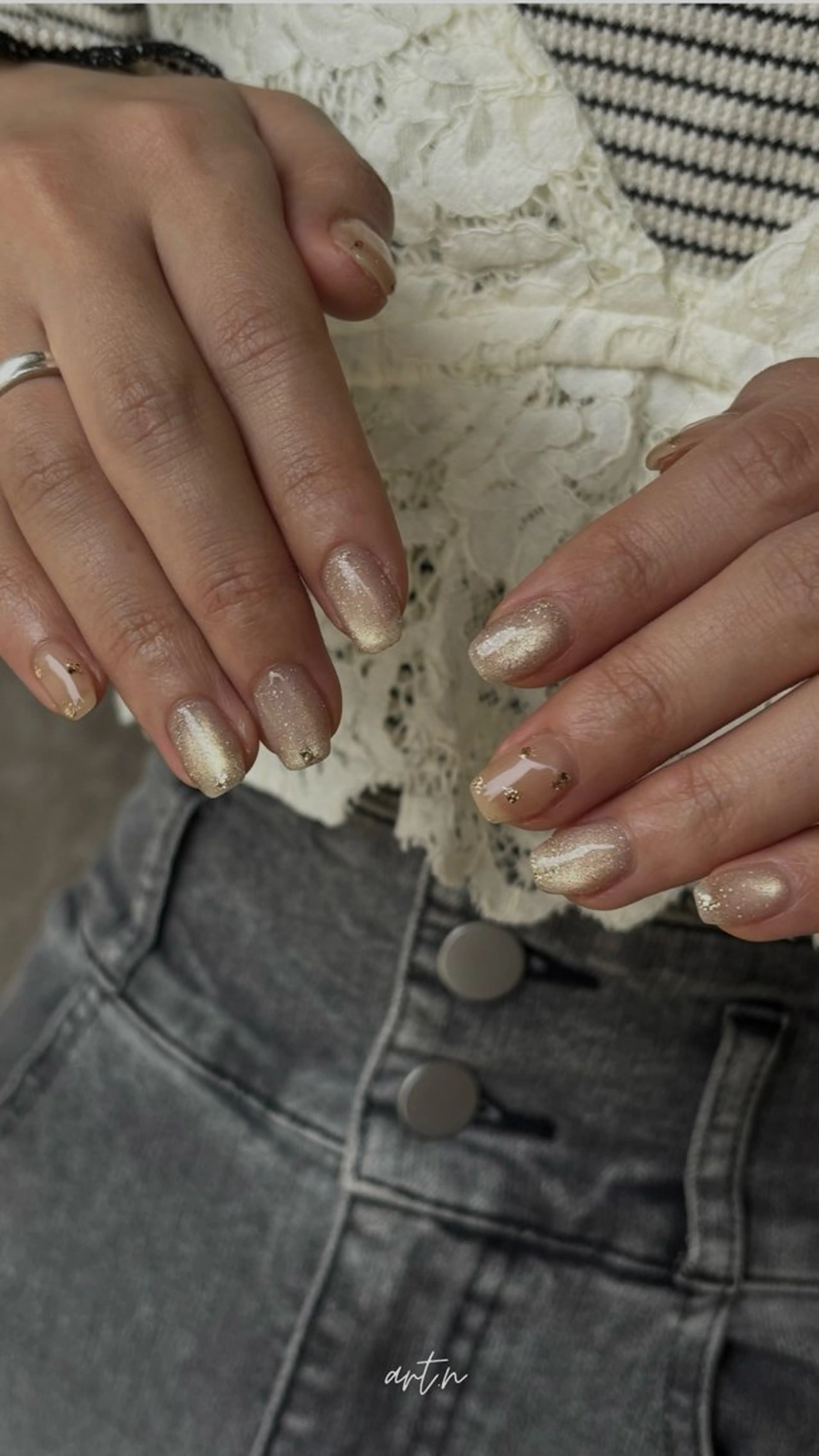 ネイル マグネットネイル シンプルネイル 春ネイル アルバ所属・Alba アルバのネイルデザイン