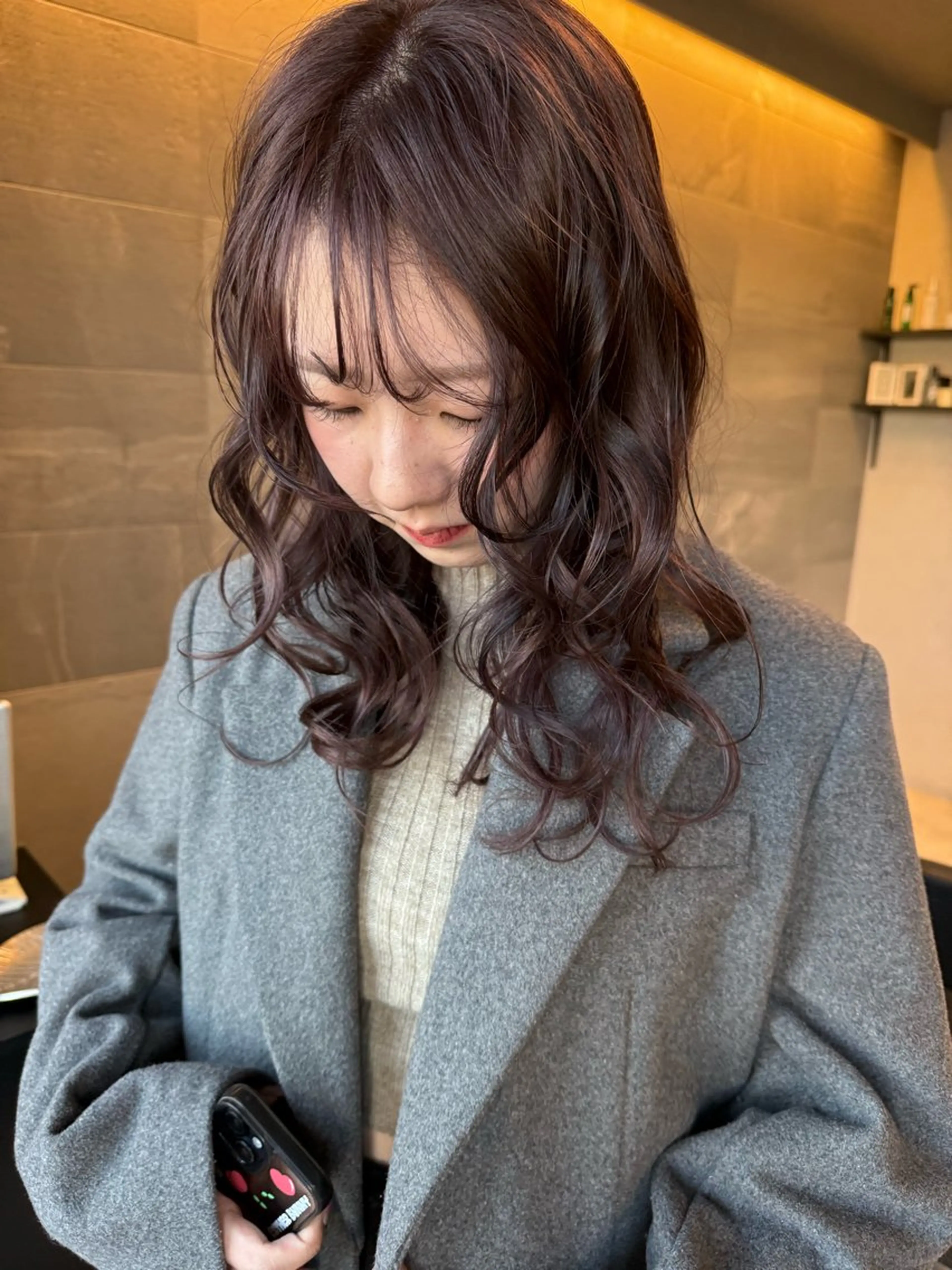 ミディアム カラー ラベンダーカラー カット ヘアカラー 透明カラー/レイヤー misaki °＊のヘアスタイル