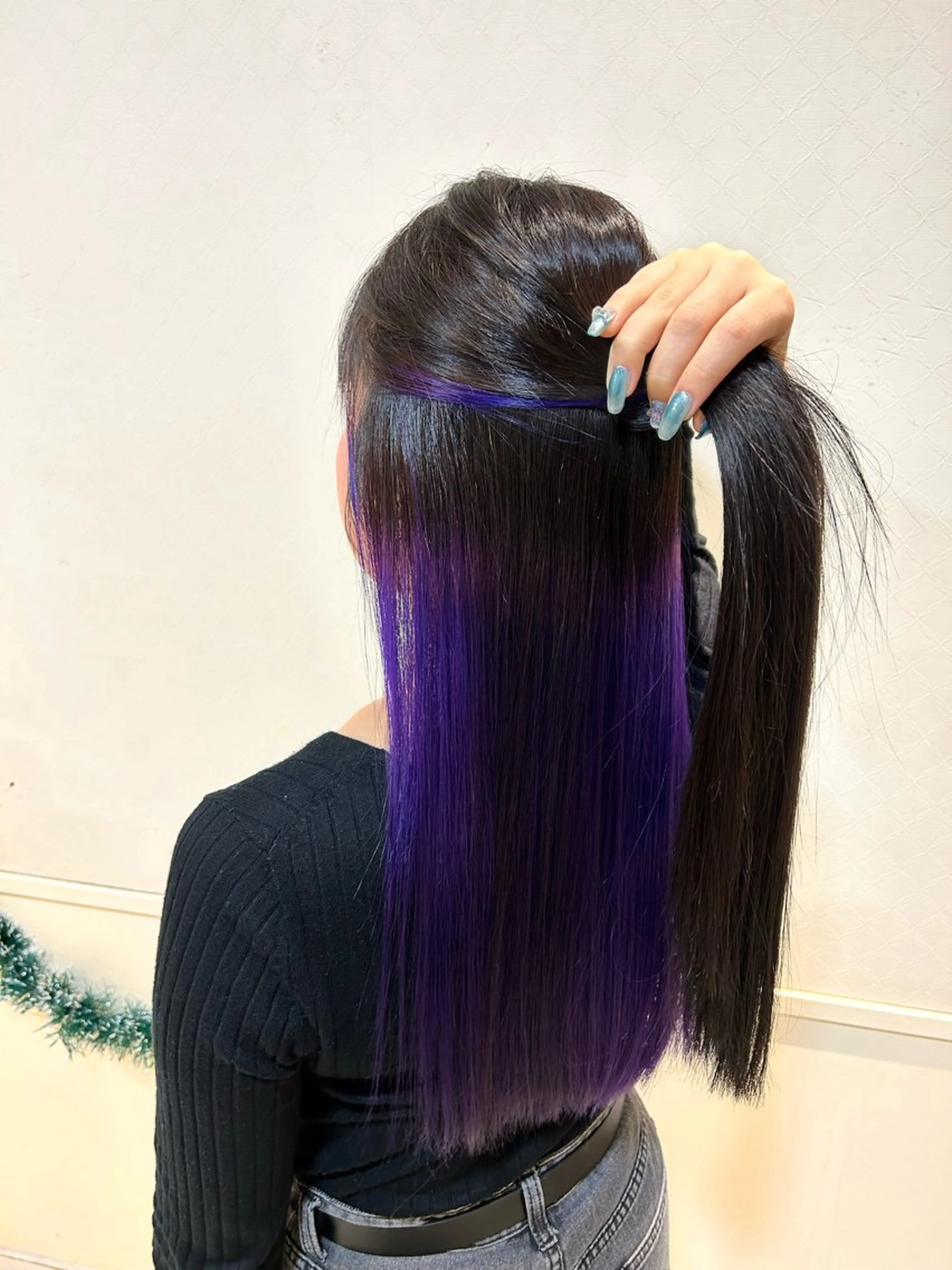 ロング カラー 生活が楽になる縮毛/ ブリーチなしレッドのヘアスタイル