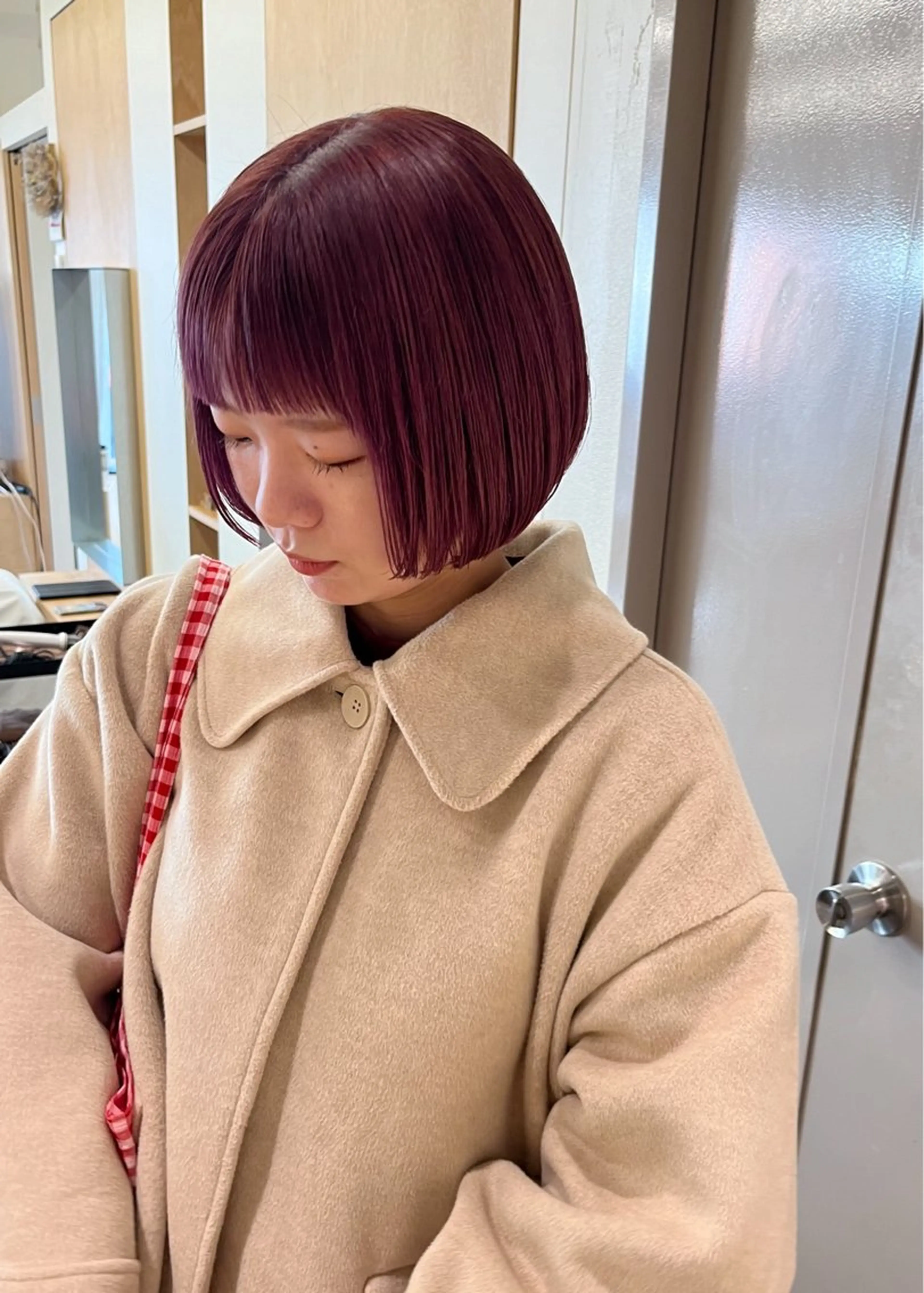 ショート カラー ラベンダーカラー ピンクカラー ピンクラベンダー ボブ 西山 紗耶香🪽 透明感カラー/ボブのヘアスタイル