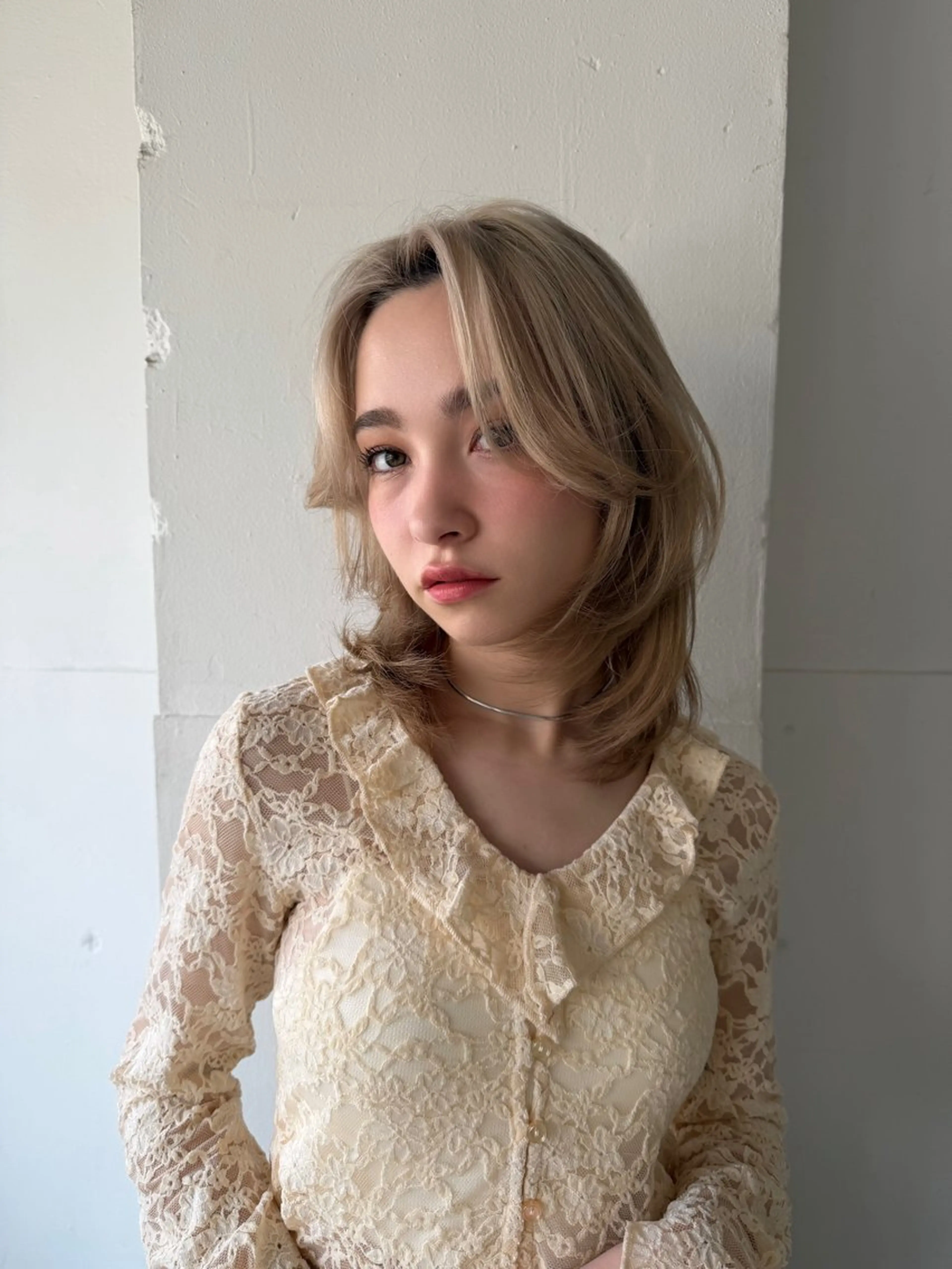 ミディアム カラー レイヤーカット ナガミネアリサ/ 学芸大学/海外ヘアのヘアスタイル