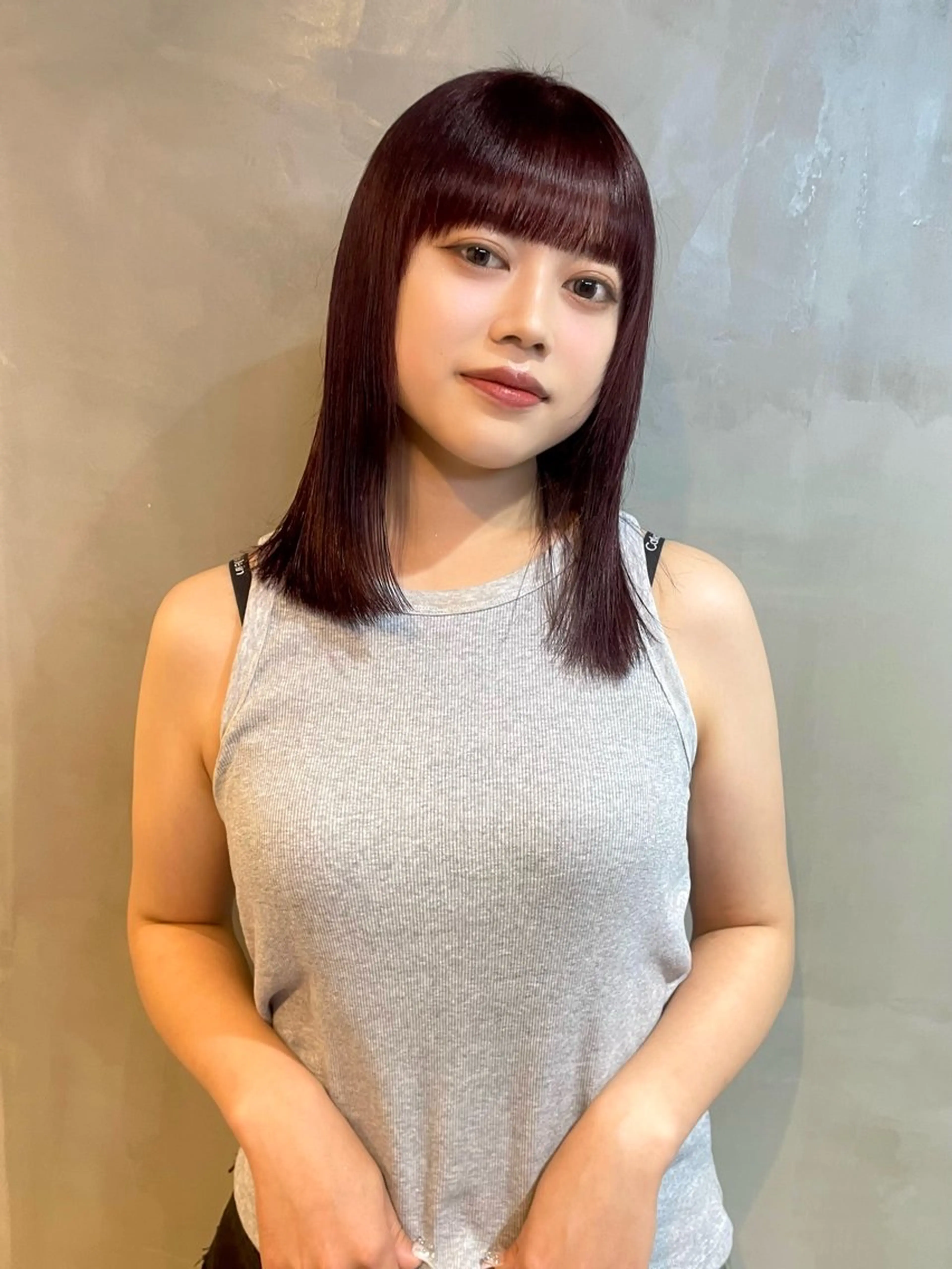 ミディアム カラー ヘアカラー トリートメント カノン/透明感カラー /酸性ストレートのヘアスタイル