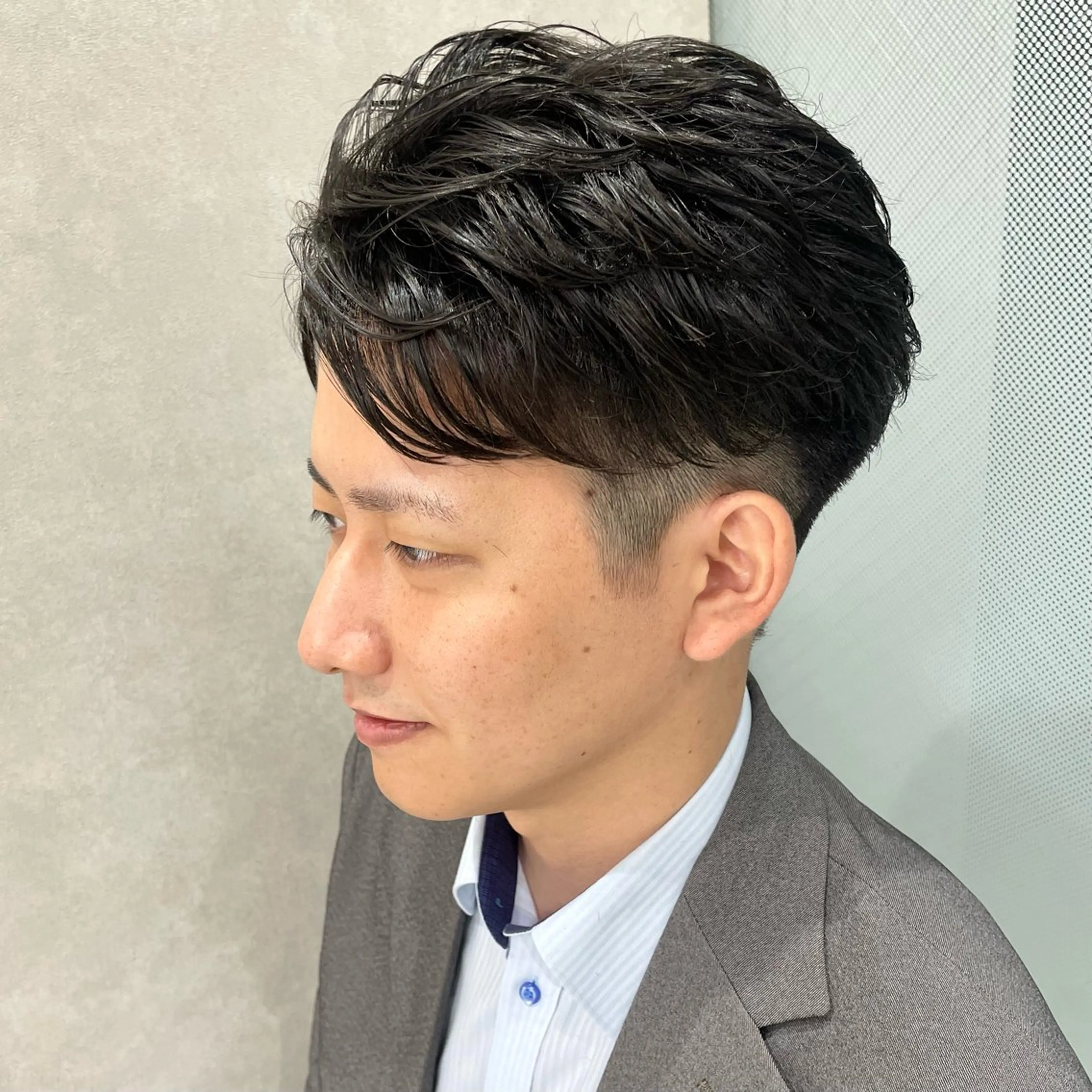 パーマ メンズ ダウンパーマ特化💎 ボブ・レイヤーりなのヘアスタイル