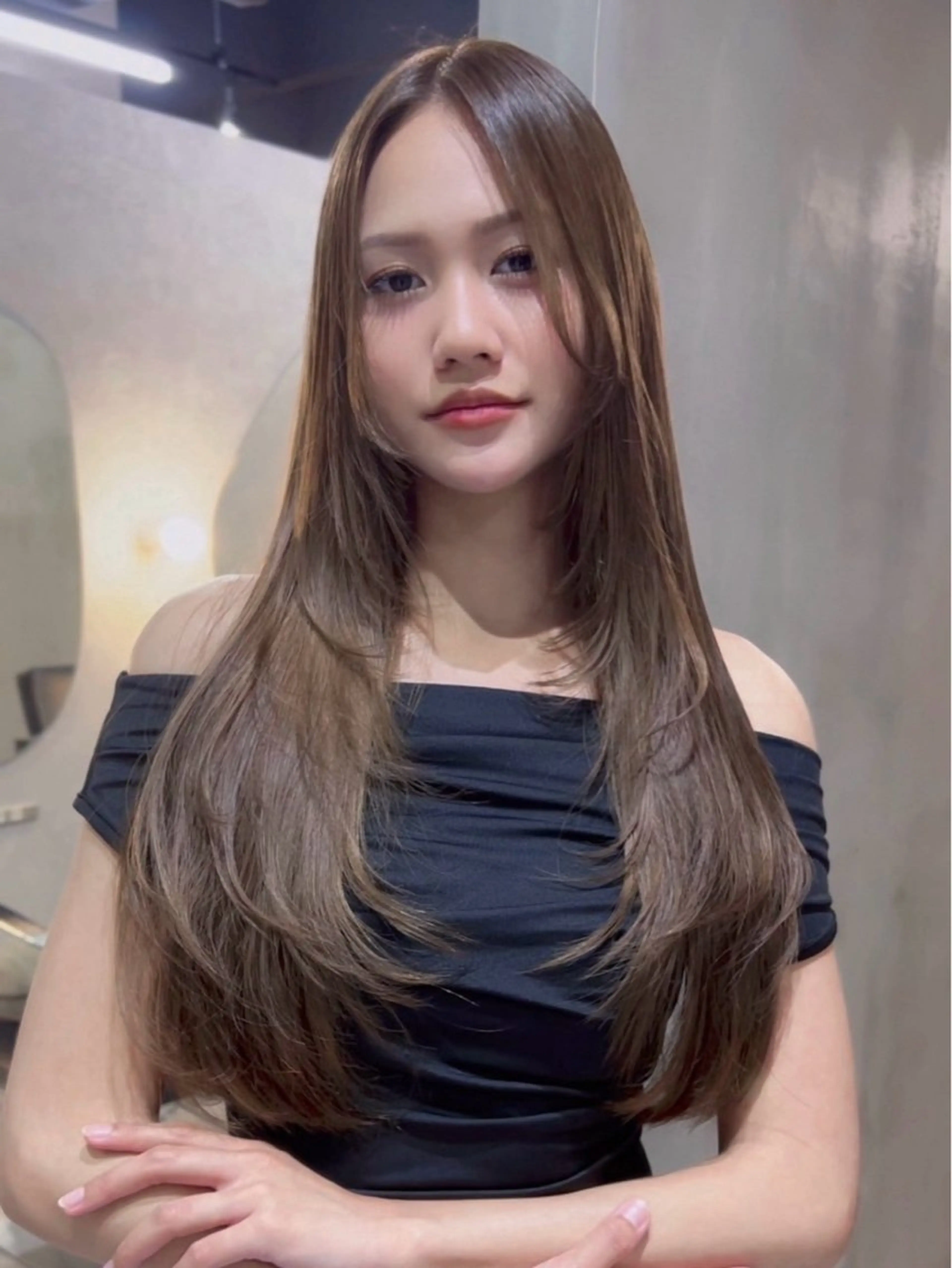 ロング カラー カット ヘアカラー トリートメント qpula クプラのヘアスタイル