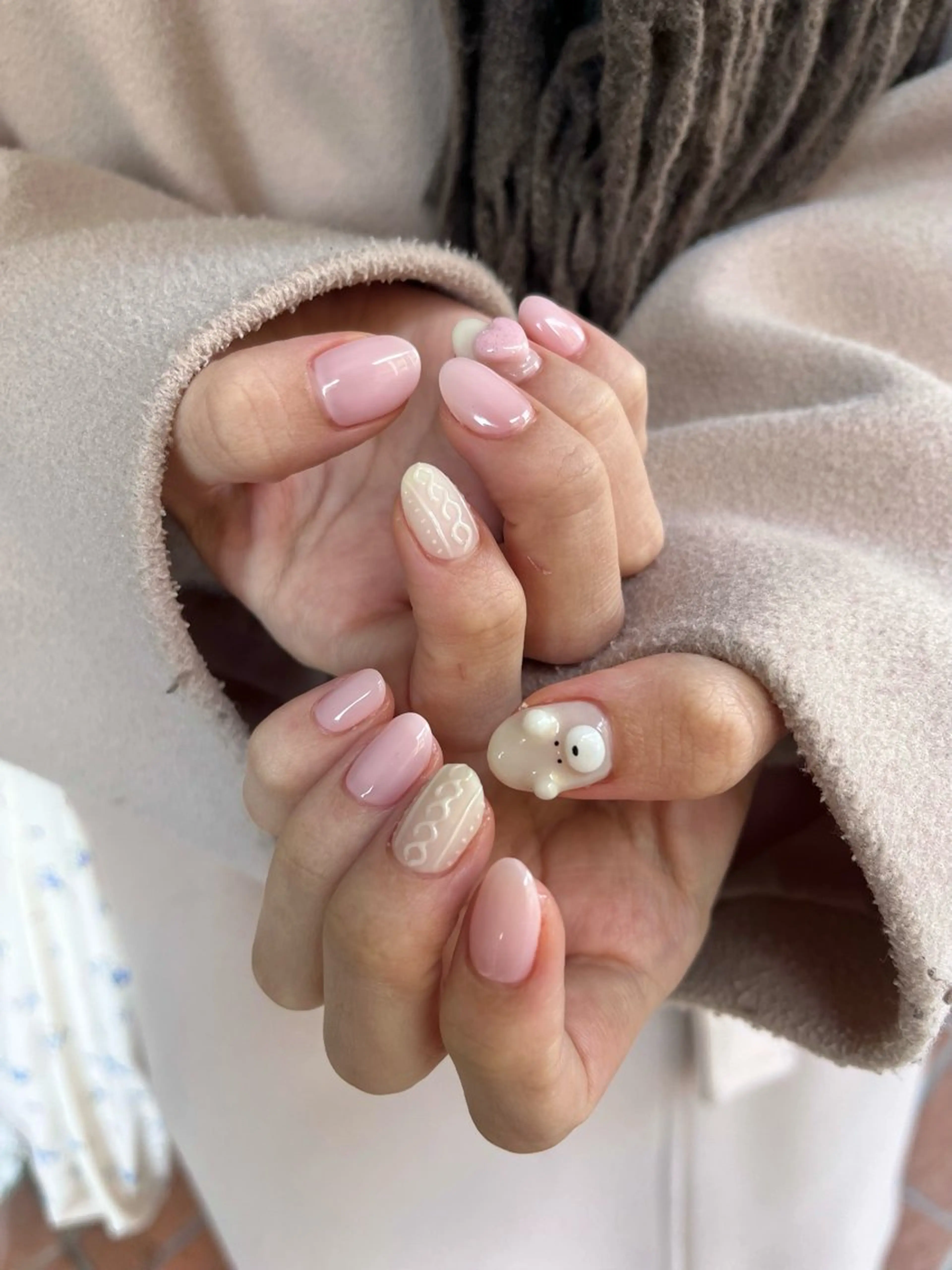 ネイル ハート ぷっくりネイル ハンドネイル ballie／小野原 なつみのネイルデザイン