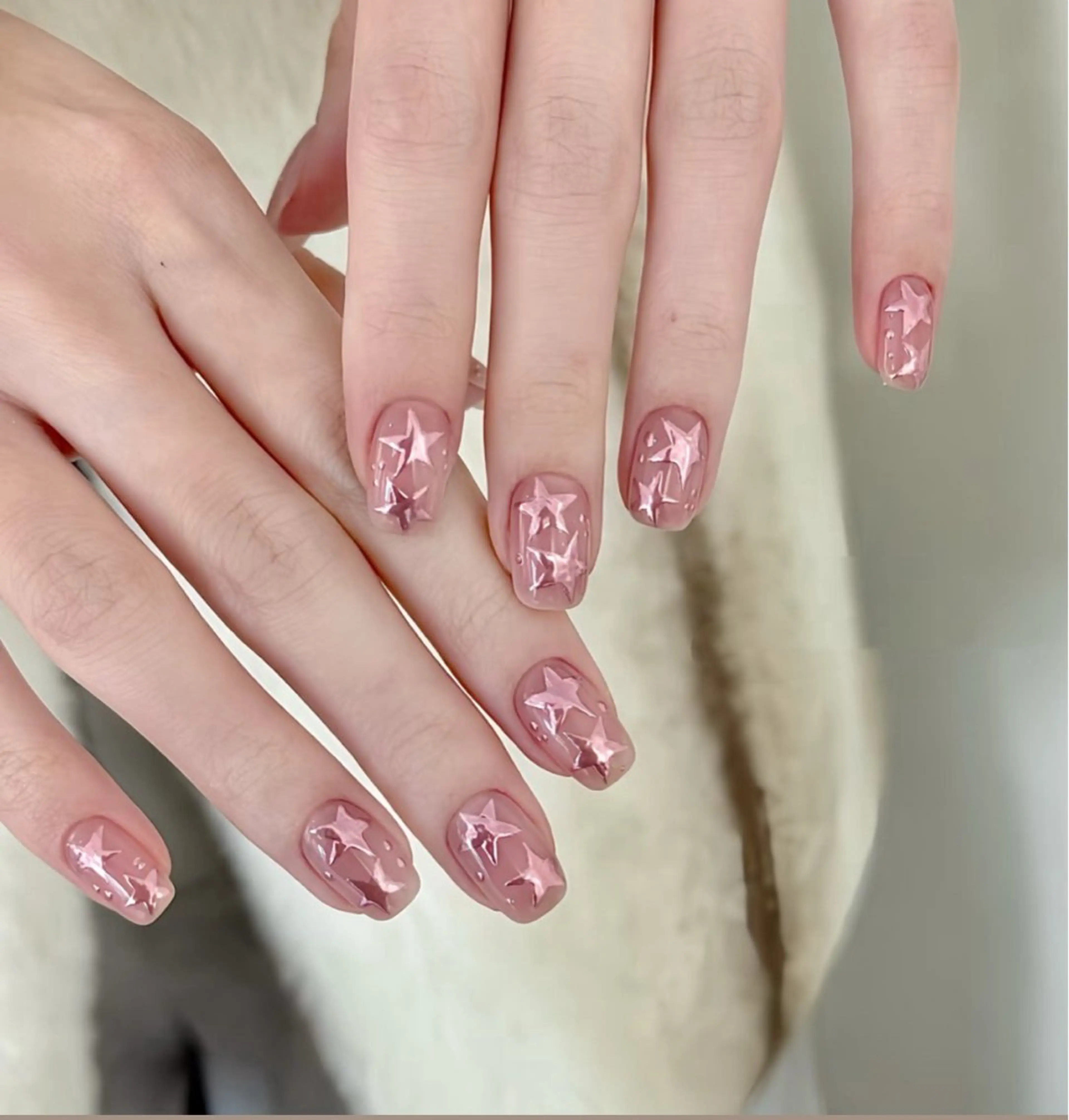 ネイル アートネイル オーロラネイル チークネイル フレンチネイル ガラスフレンチ 🎀🎀YooLi Nail Salonのネイルデザイン