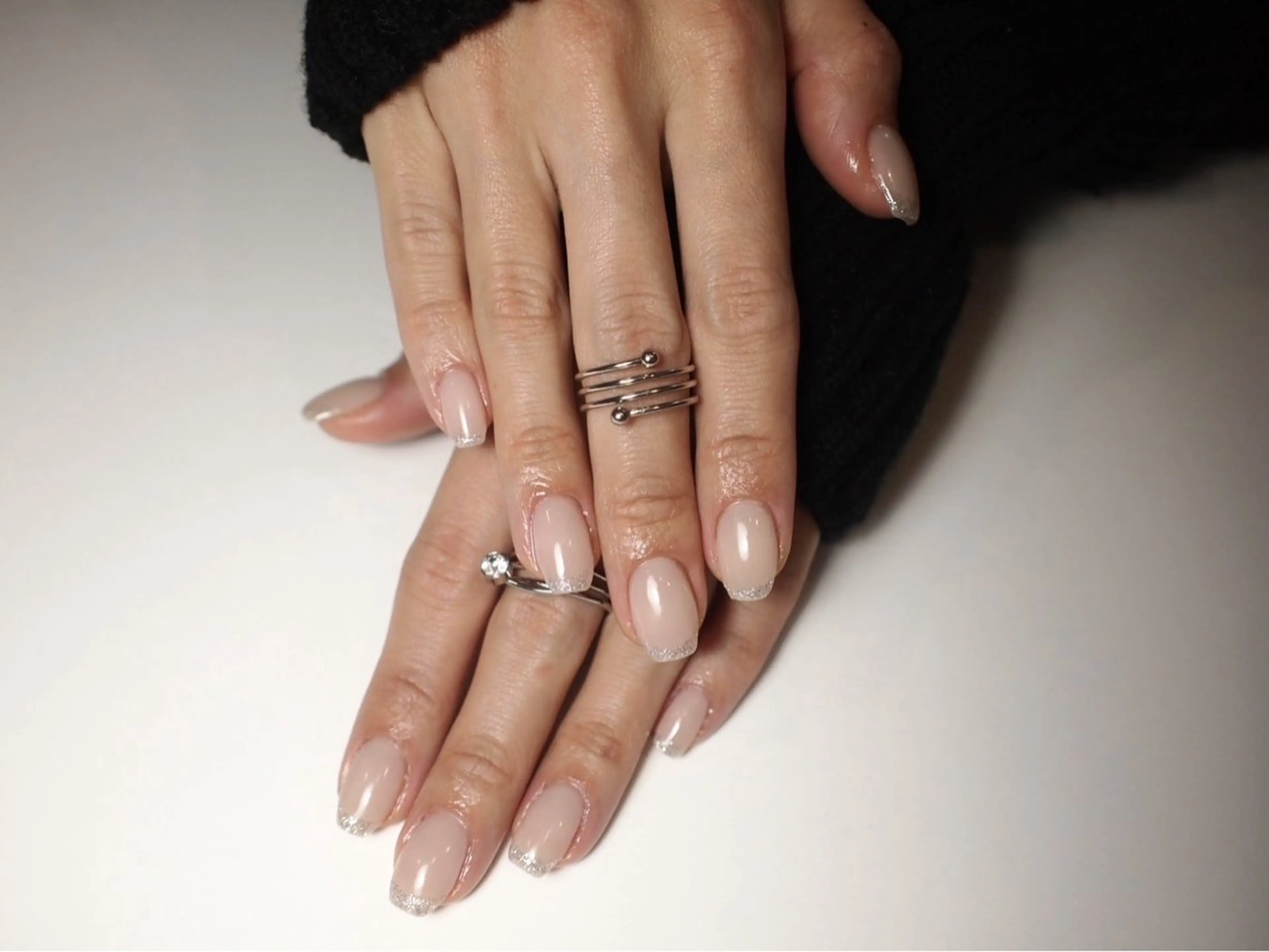 ネイル フレンチネイル ラメ(グリッター) ハンドネイル ORGAN makiのネイルデザイン