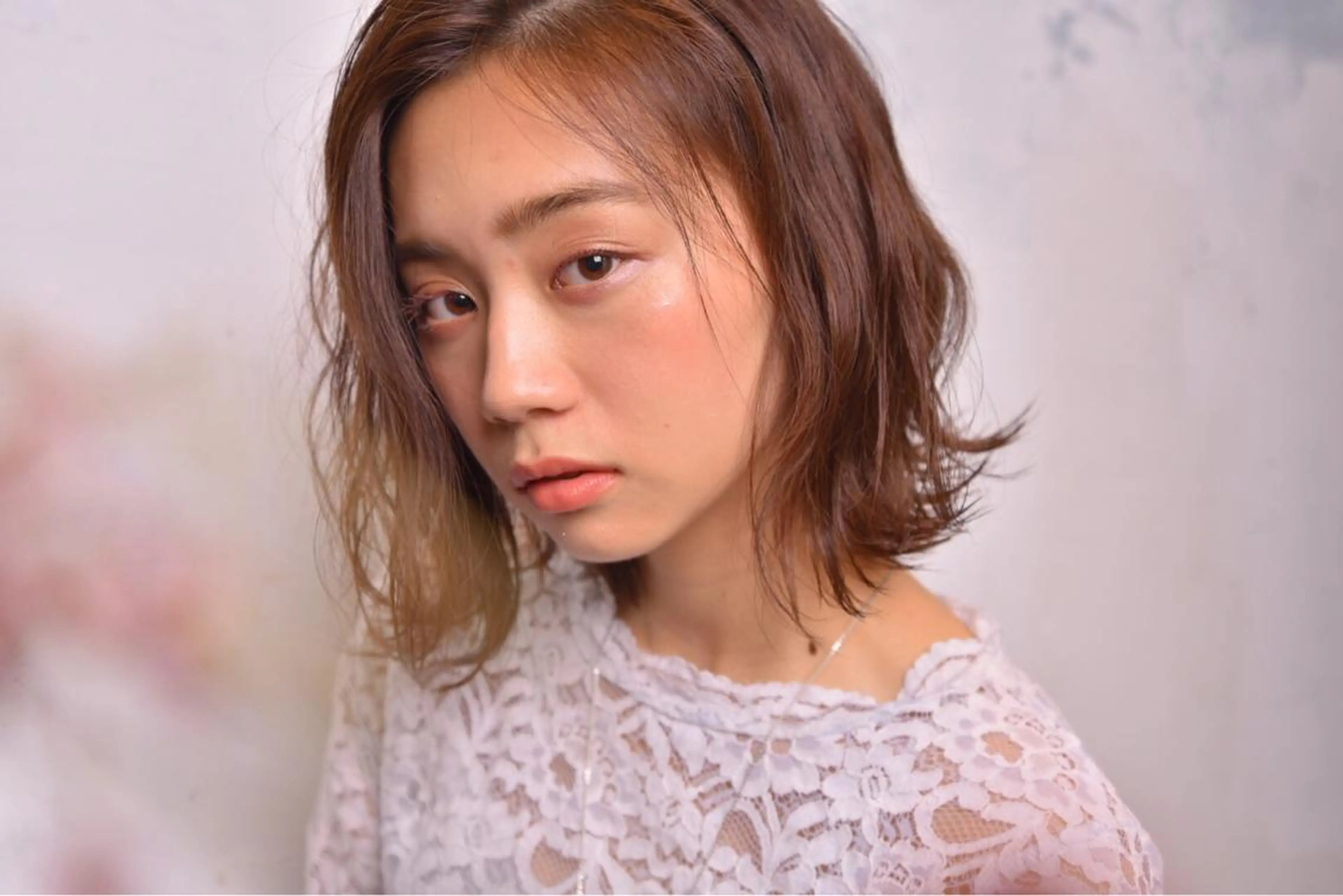 ミディアム カラー カット ヘアカラー トリートメント 🍑艶髪✖️暖色系 ✨momoka🍑のヘアスタイル