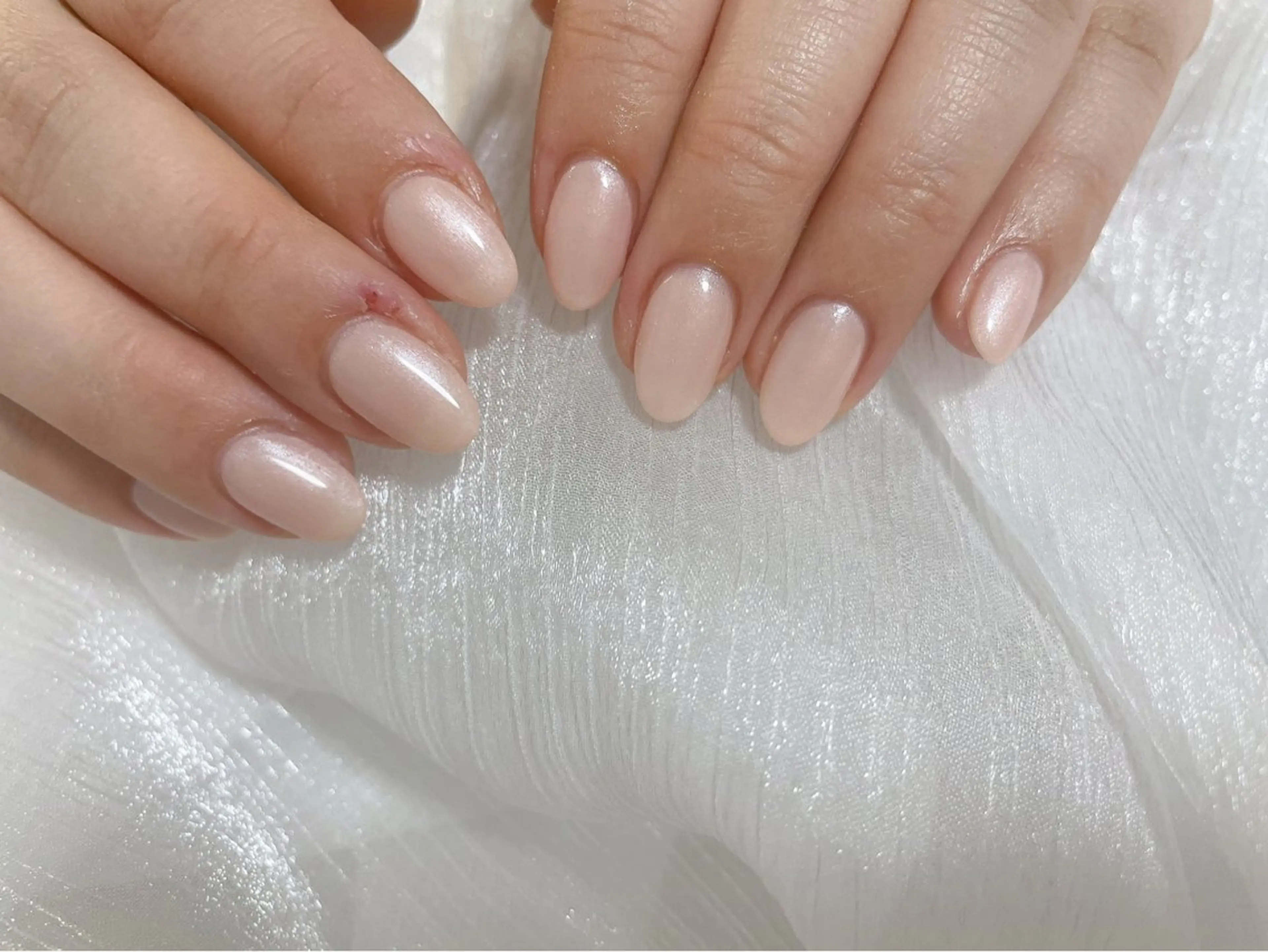 ネイル オーロラネイル ブルー フットネイル フレンチネイル ジェルネイル ハンドネイル kiki nail たまプラーザのネイルデザイン