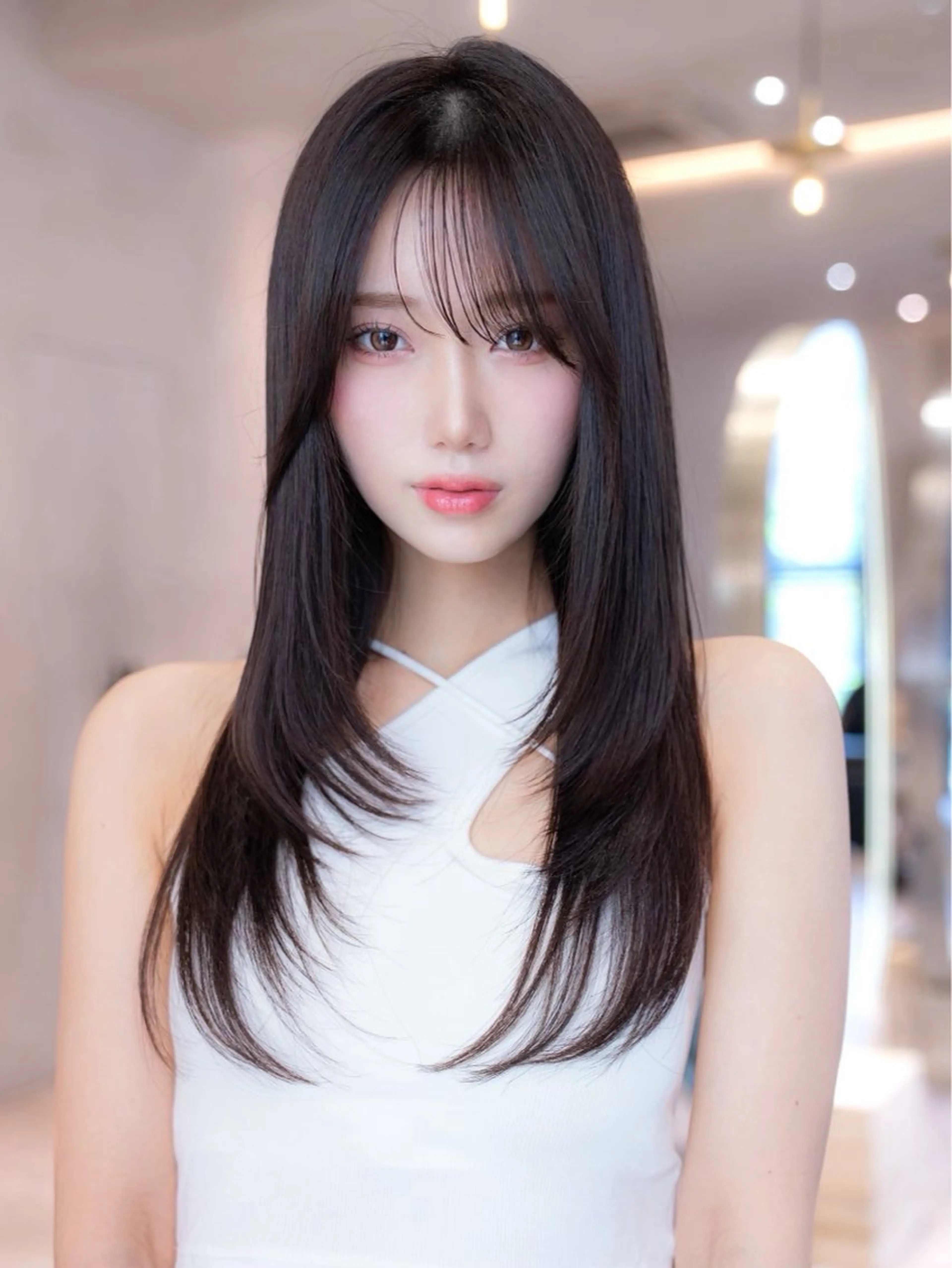 ロング カラー カット 渋谷/韓国レイヤー/ 艶カラー/nanoのヘアスタイル