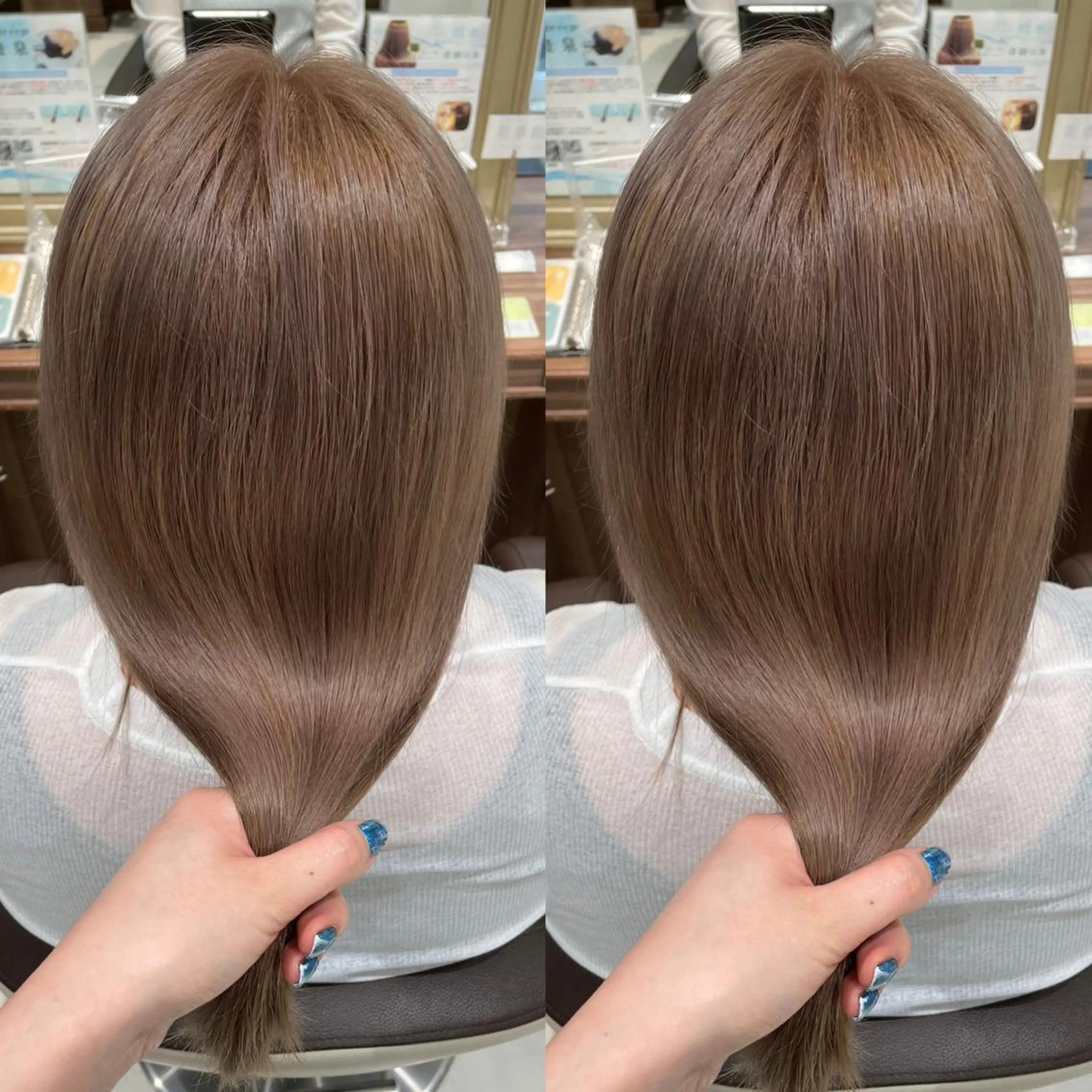 セミロング カラー ヘアアレンジ ベージュカラー カット ヘアカラー 盛れる韓国ヘア♡ 🌻鈴木花🌈のヘアスタイル