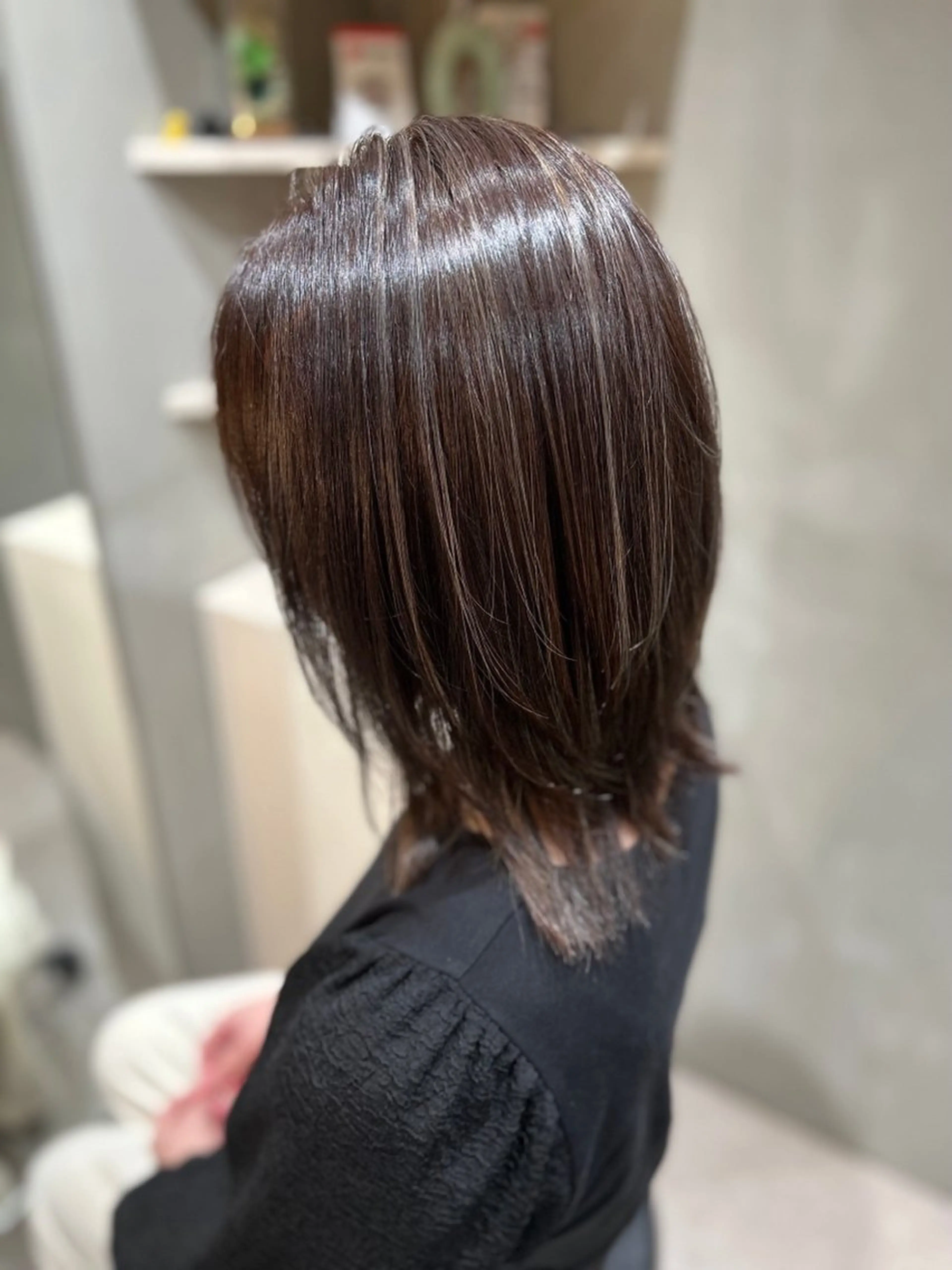 ミディアム カラー ハイライトカラー ハイライト 大和市の白髪ぼかし 職人￤柳川拓哉のヘアスタイル
