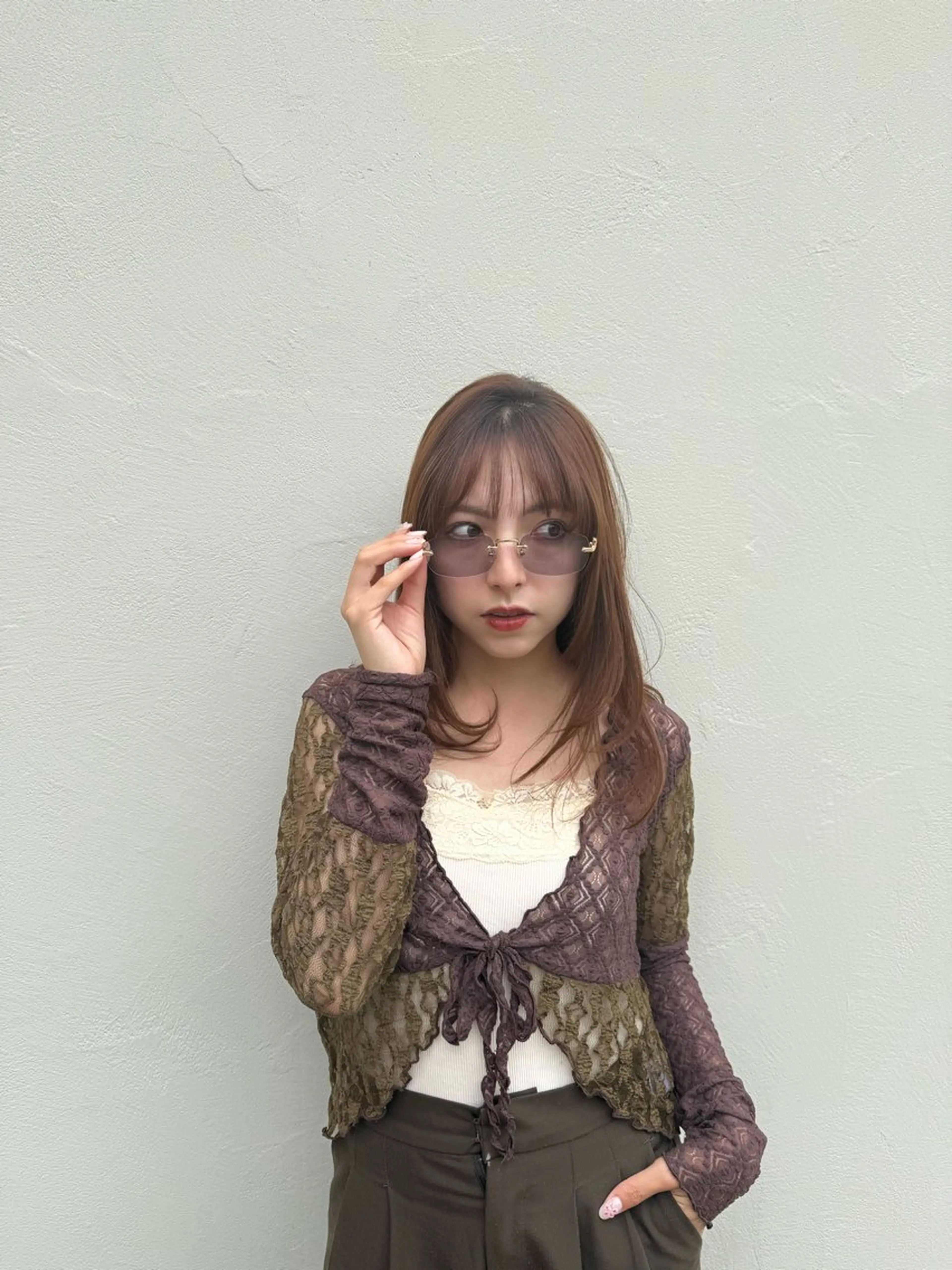 セミロング カット 一宮　　透明感カラー 髪質改善　ヘッドスパのヘアスタイル