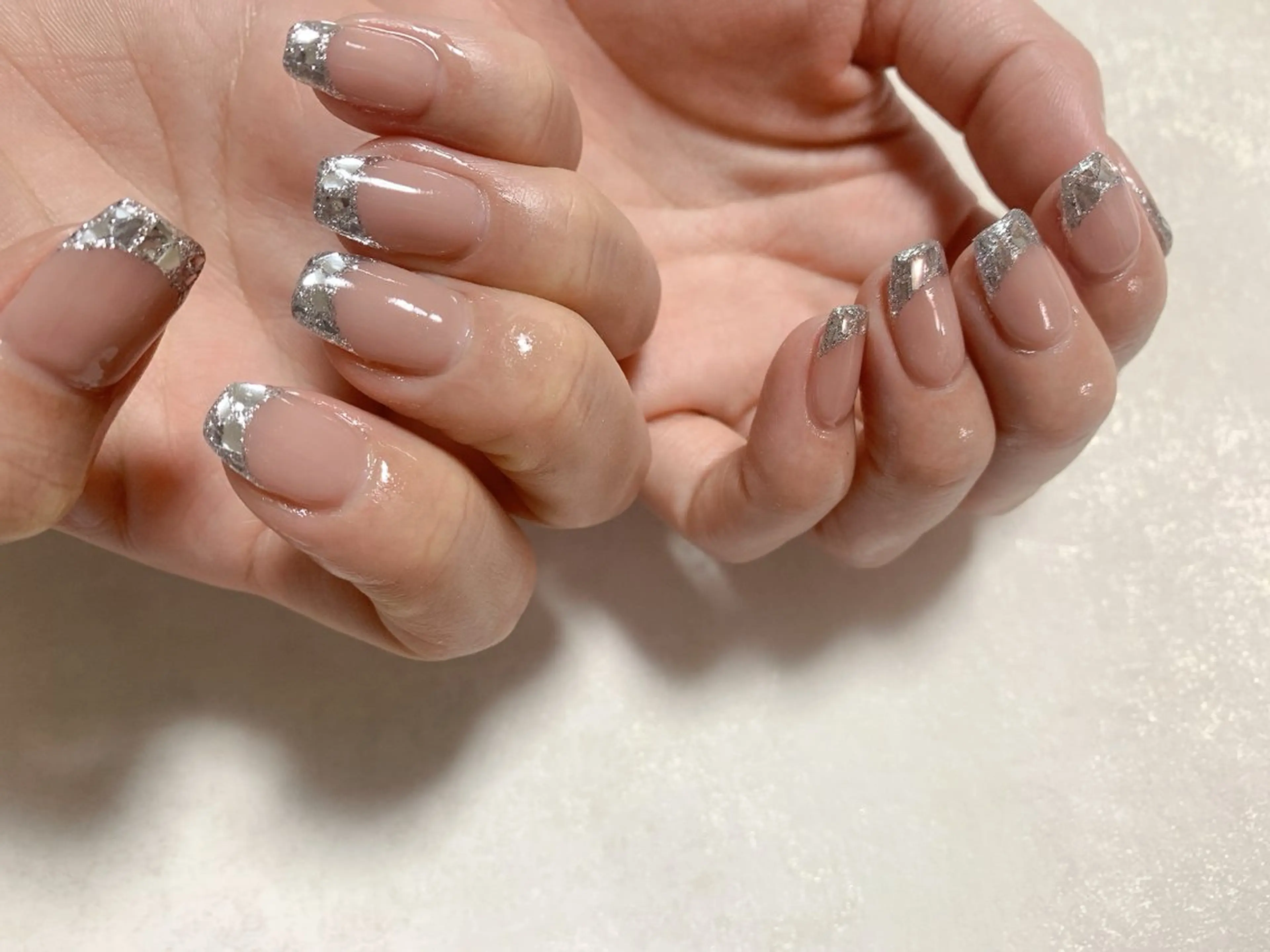 ネイル フレンチネイル ジェルネイル ガラスフレンチ 韓国ネイル メンズネイル kiki nail たまプラーザのネイルデザイン