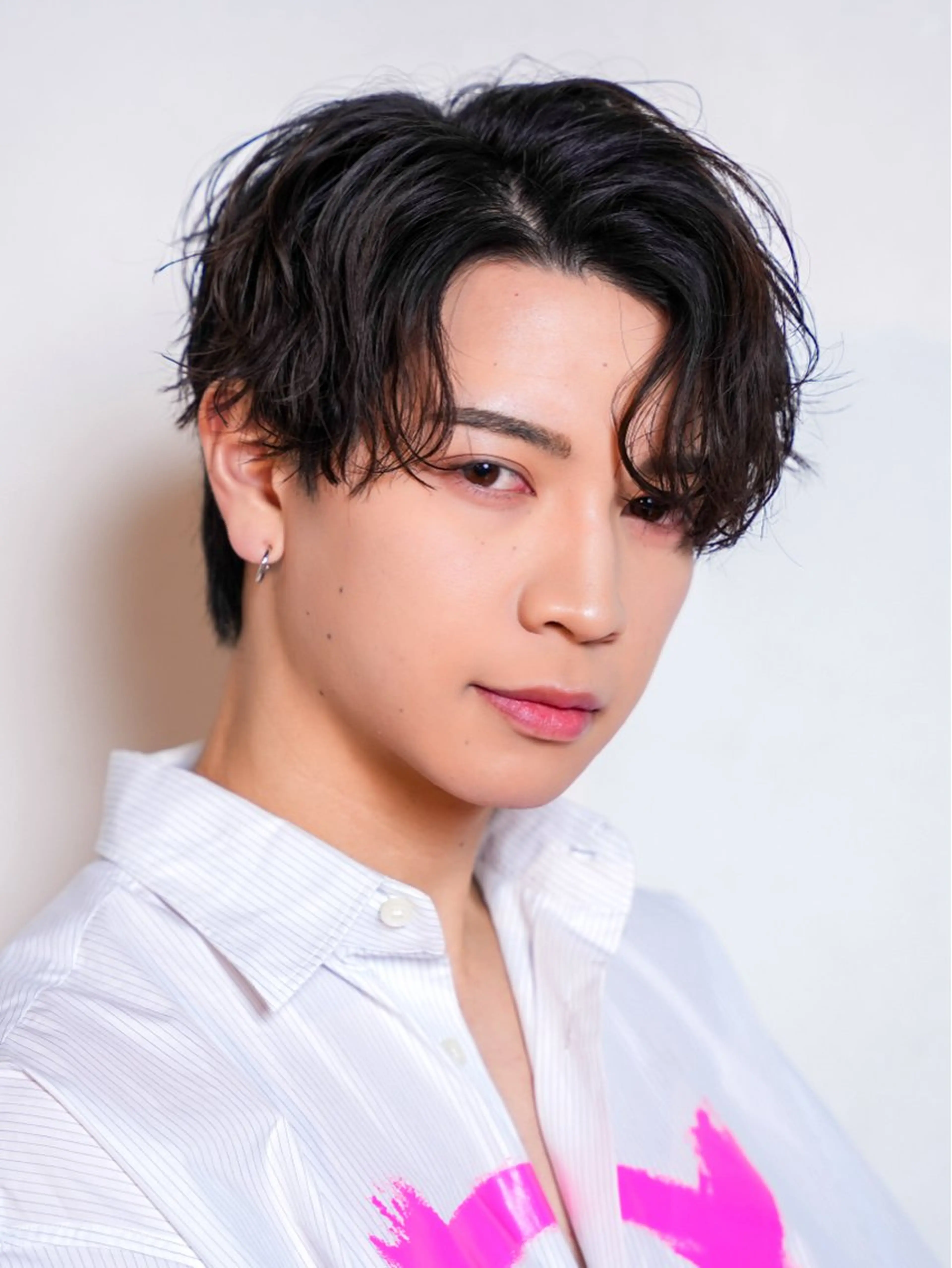 ミディアム パーマ メンズ カット トリートメント ハイトーン/メンズマ ッシュ/KYOHEIのヘアスタイル