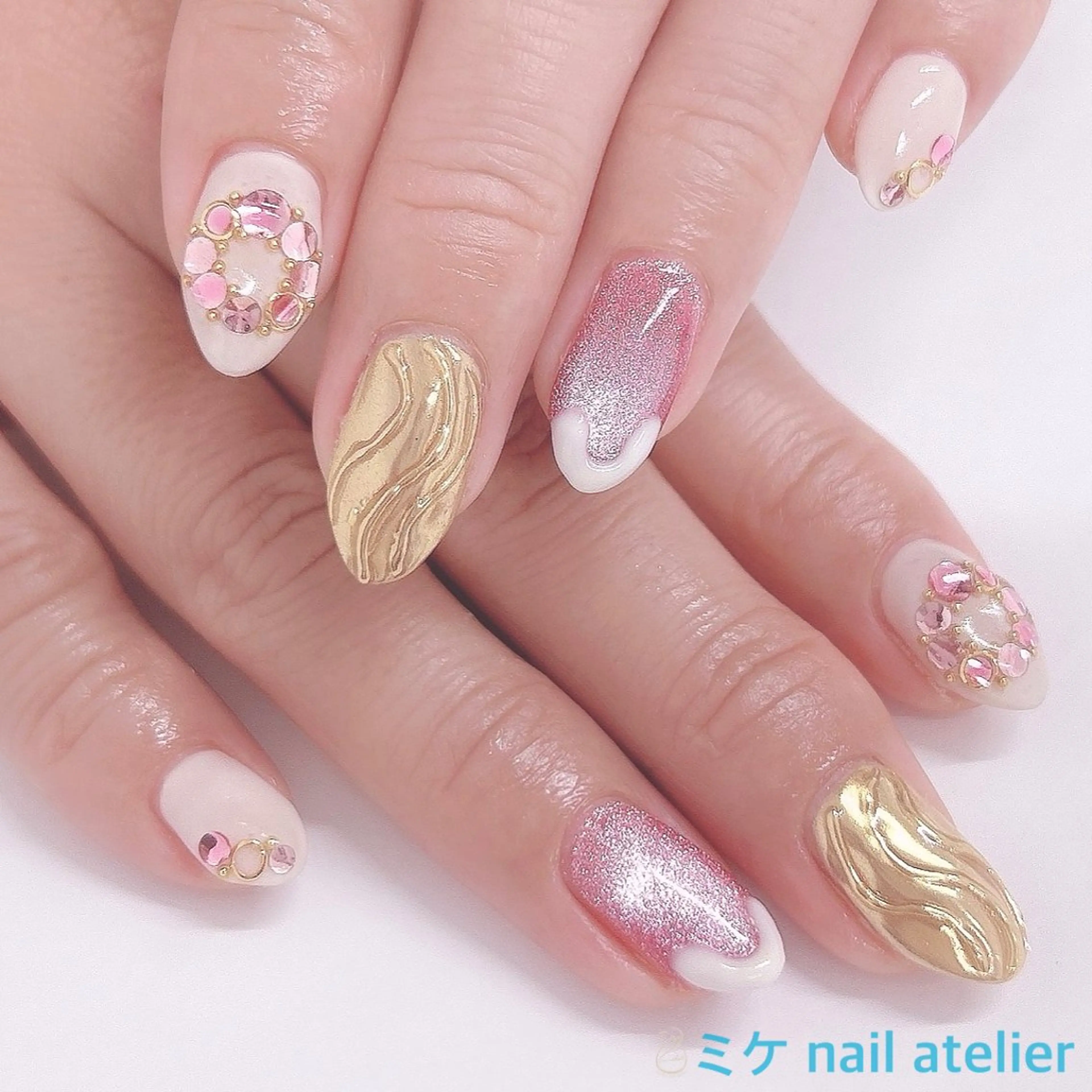 ネイル アートネイル ジェルネイル マグネットネイル ミラーネイル ワンカラーネイル ハンドネイル h. rikaのネイルデザイン