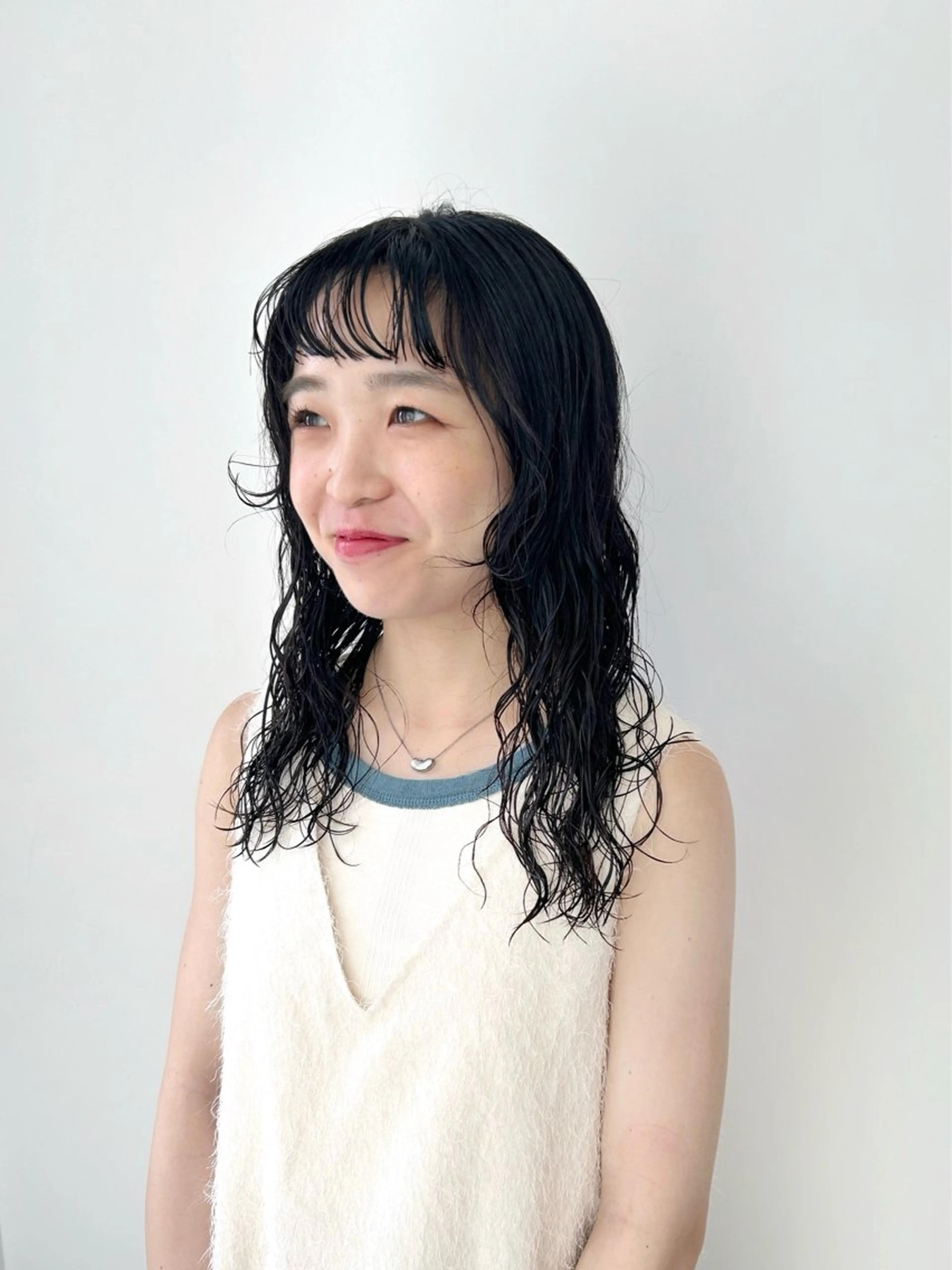 ロング カラー パーマ カット パーマ トリートメント ENIF ツキのヘアスタイル