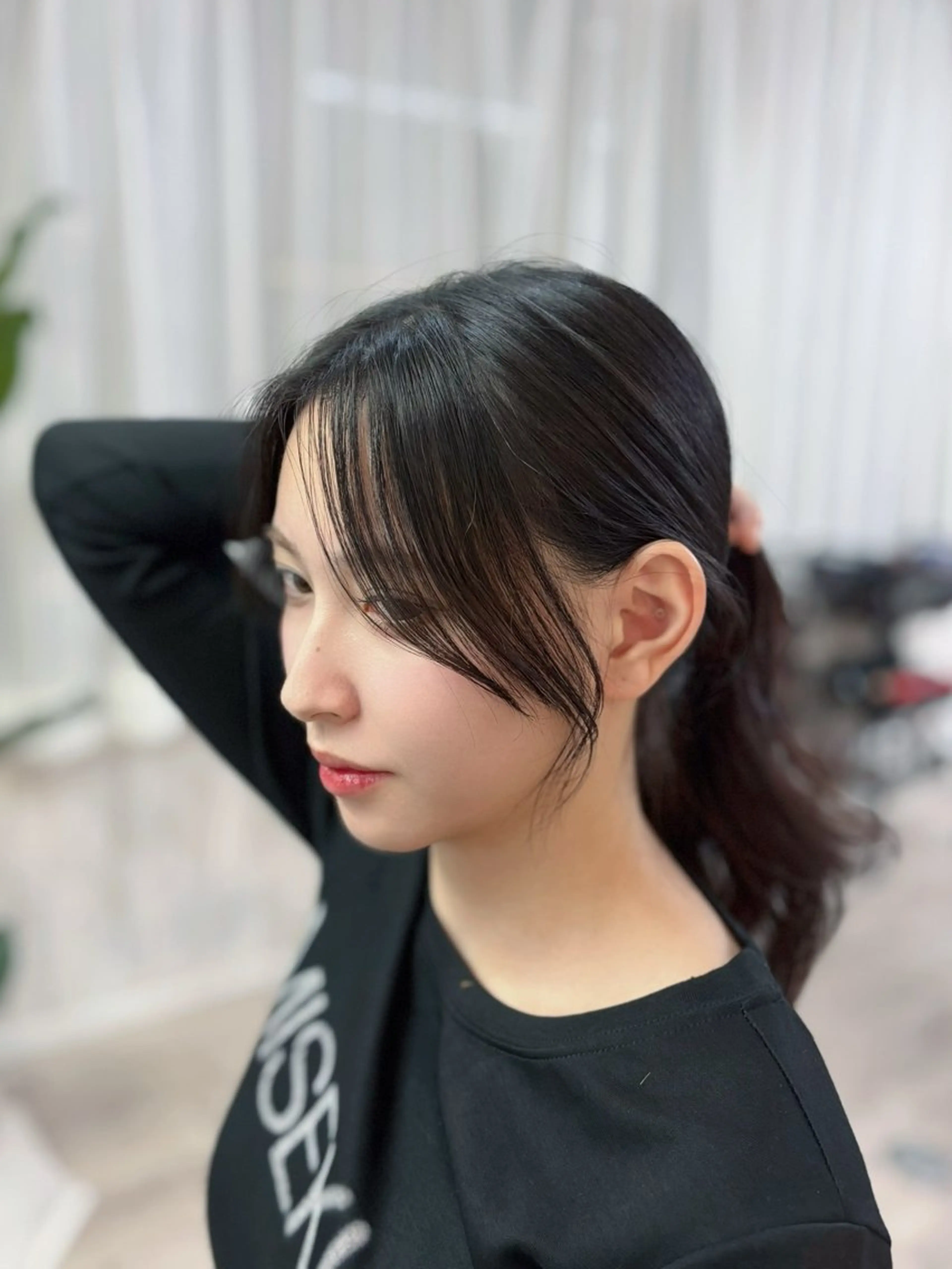 ロング 顔周りカット カット 縮毛矯正 トリートメント 越冨 レイヤー/ 顔周り特化/髪質改善のヘアスタイル