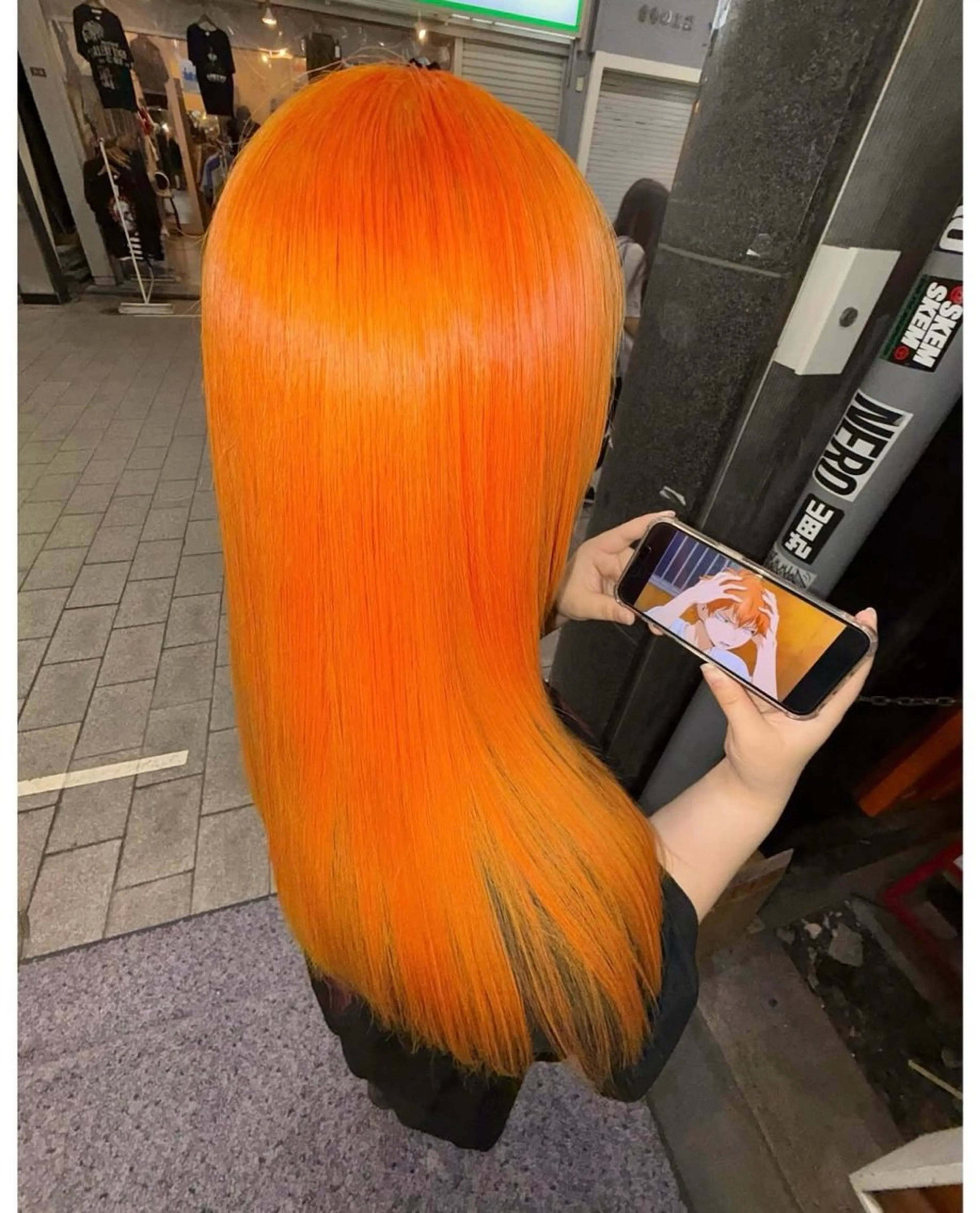 ミディアム カラー オレンジ ヘアカラー GARU-ガル-所属・TSUNO🦖 派手髪/オタク美容師のヘアスタイル