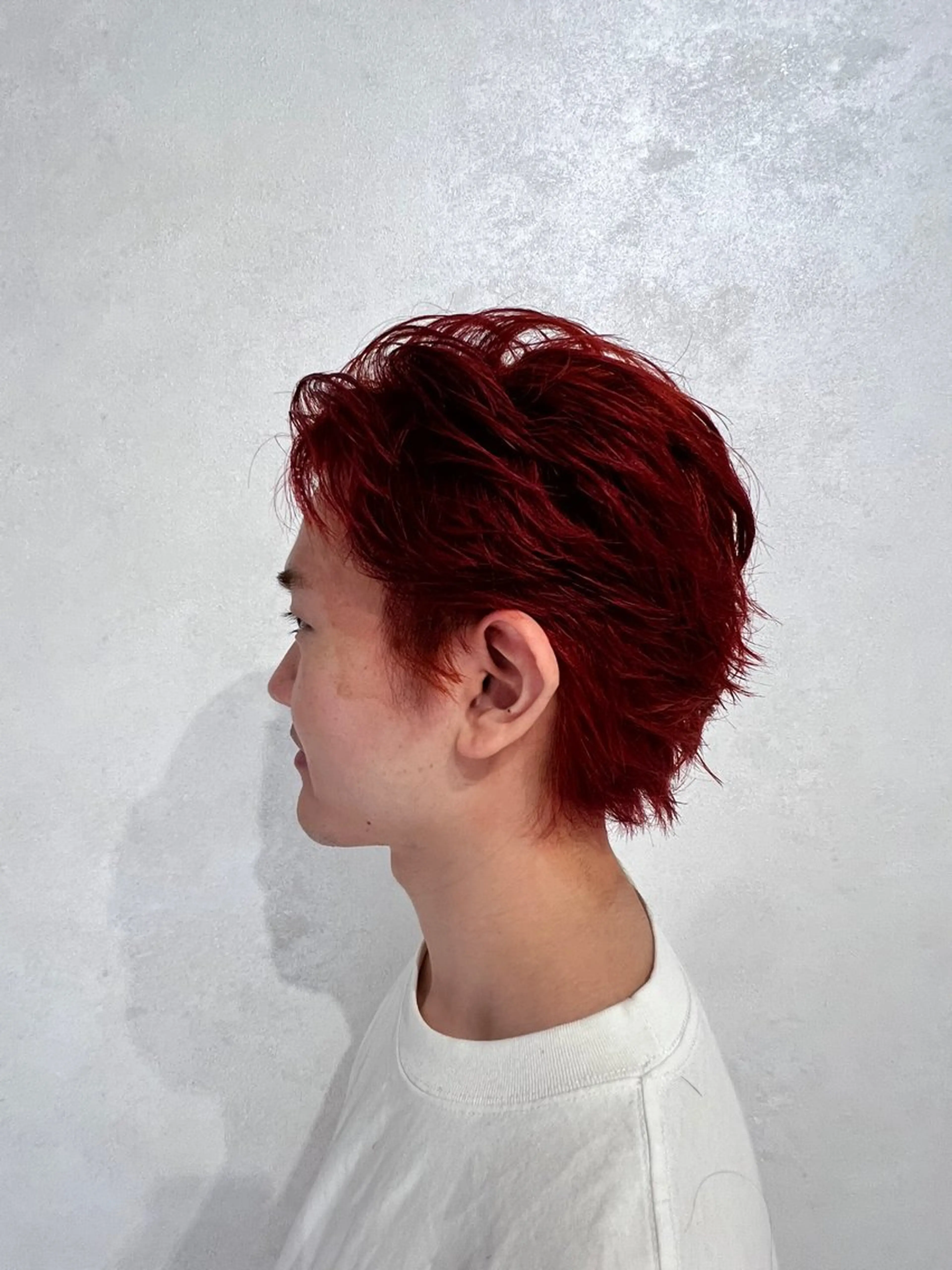 カラー レッドカラー 武藤 豊のヘアスタイル
