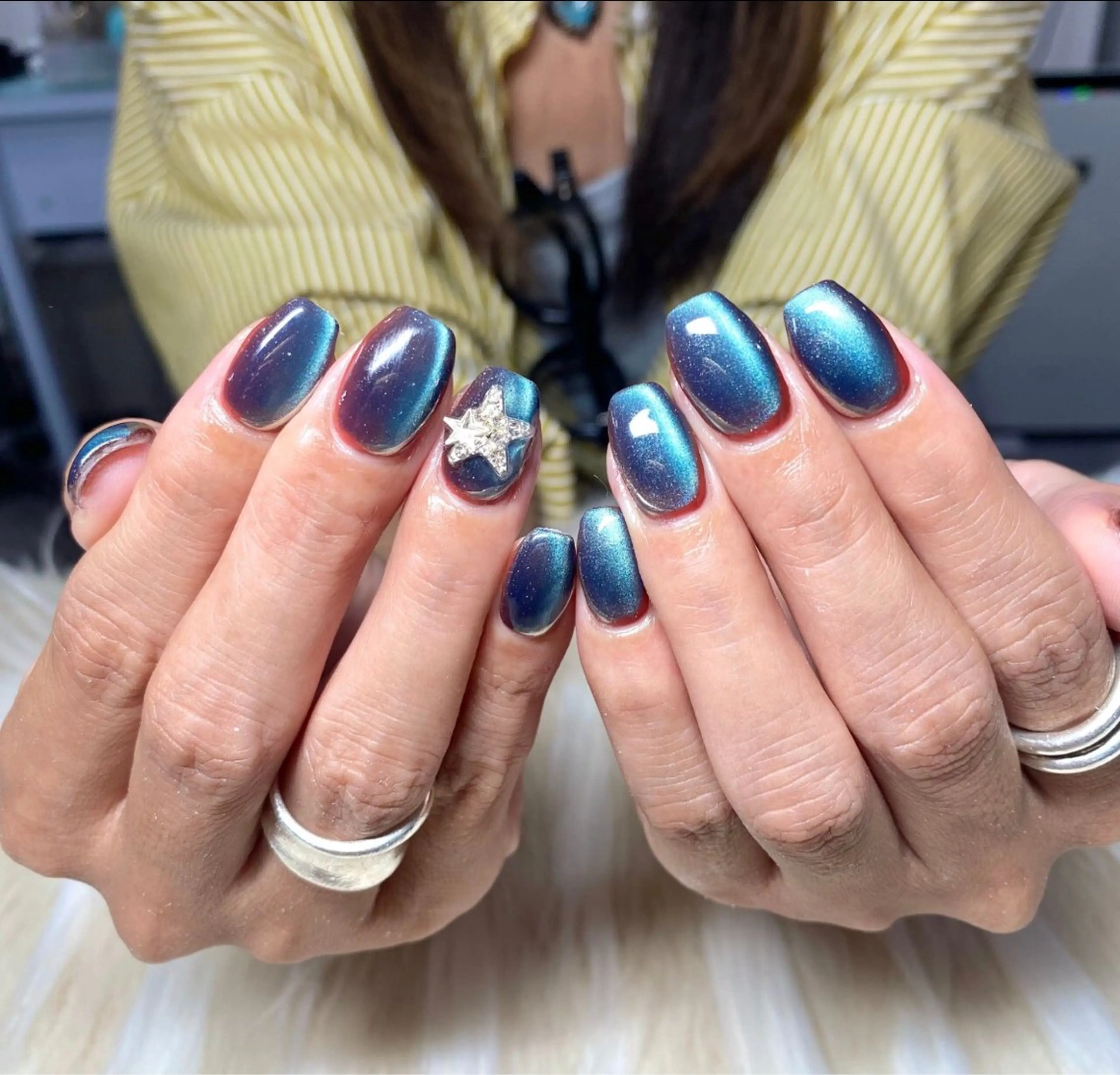 ネイル アニマル柄 長さ出し フレンチネイル ジェルネイル グラデーション ハンドネイル Nail&eye Belire 新宿のネイルデザイン